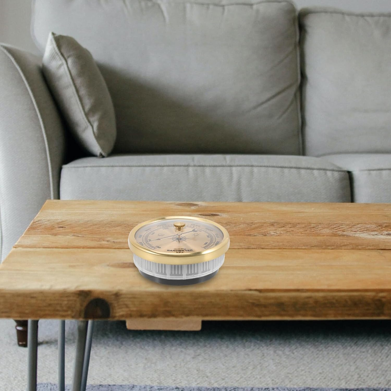 High Precision Portable Dial Barometer for Home Use Calibratable Aneroid Weather Monitor with Wall-Mounted Temperature Gauge Metal and Plastic Construction for Indoor and Garden image number 2