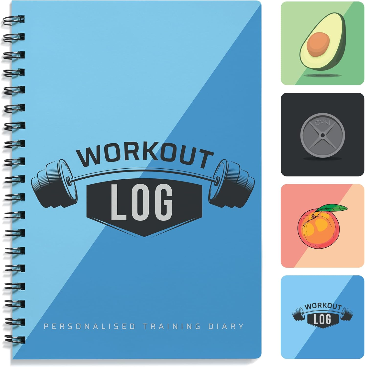 Workout Log Gym - XL 5" X 8"/A5 Sized Training and Gym Diary - Set Your Fitness Goals, Track 100 Workouts and Record Your Progress in Clear Detail (Peach)