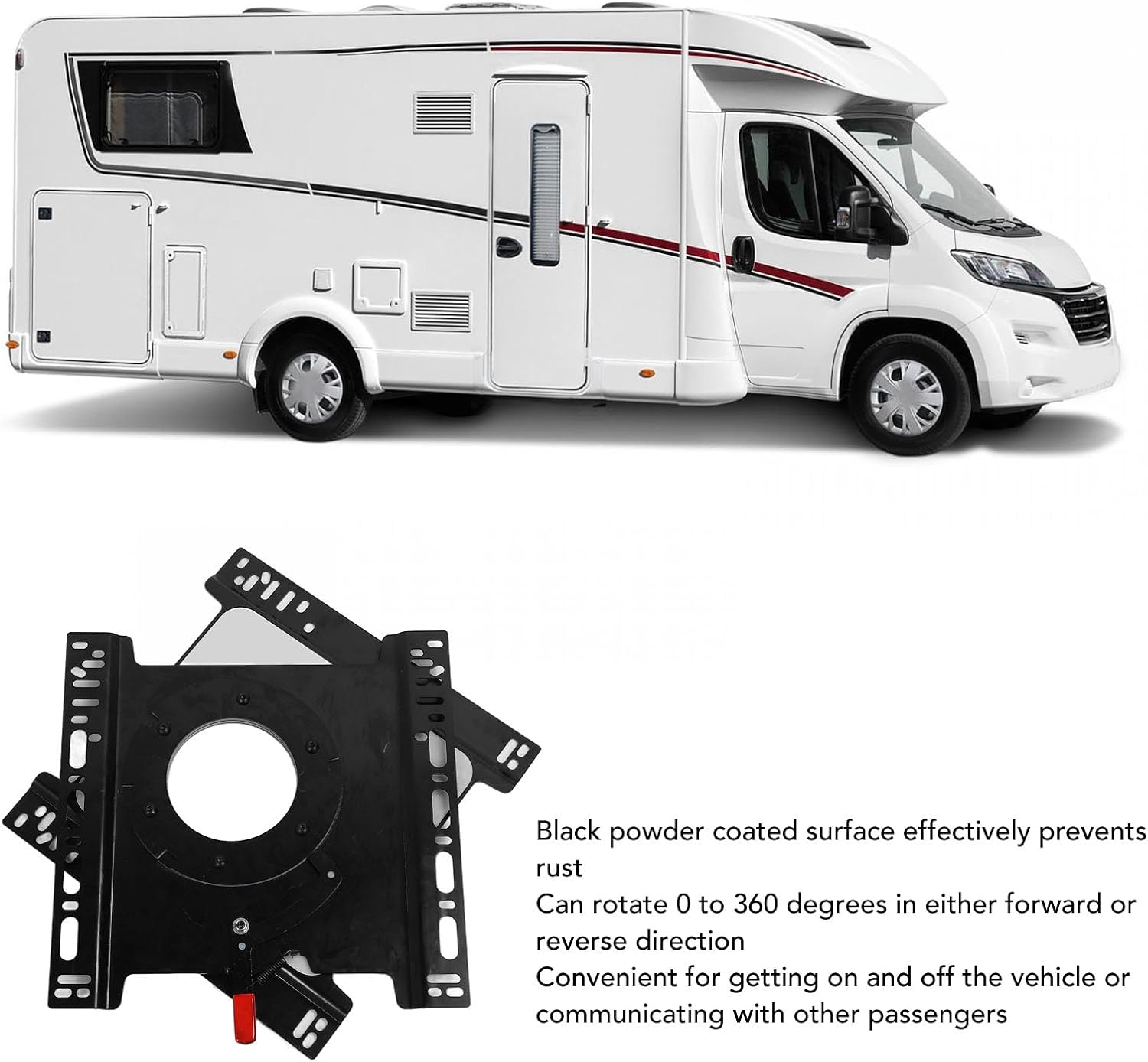 Swivel Seat Base, 360 Degree Rotation Passenger Side Seat Swivel Base, Car Seat Mount Plate for Sprinter, Transit, T5 T6, Heavy Duty Carbon Steel Seat Rotating Base for RV Boat image number 5
