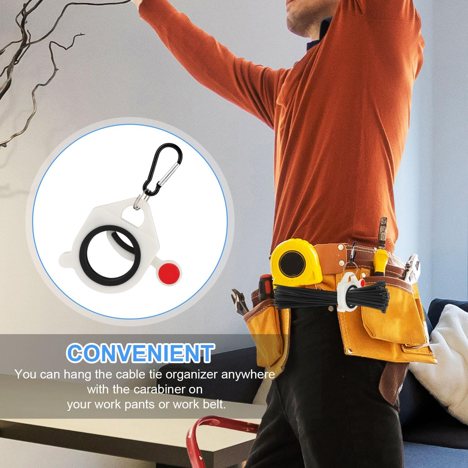 5Pcs Zip Tie Organizer, Premium Plastic Ziptie Holder Lightweight and Reusable Cable Tie Holder Tightener Keeper Bracket Tool for Easy Management and Storage image number 4