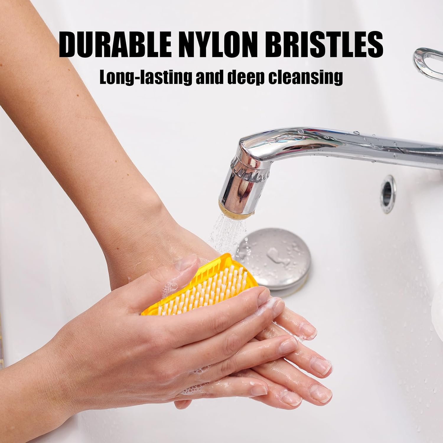 4 X Nail Brush for Cleaning Fingernails, Double-Sided Nail Brush Cleaner with Soft and Stiff Nylon Bristles for Hands under Nails Toes