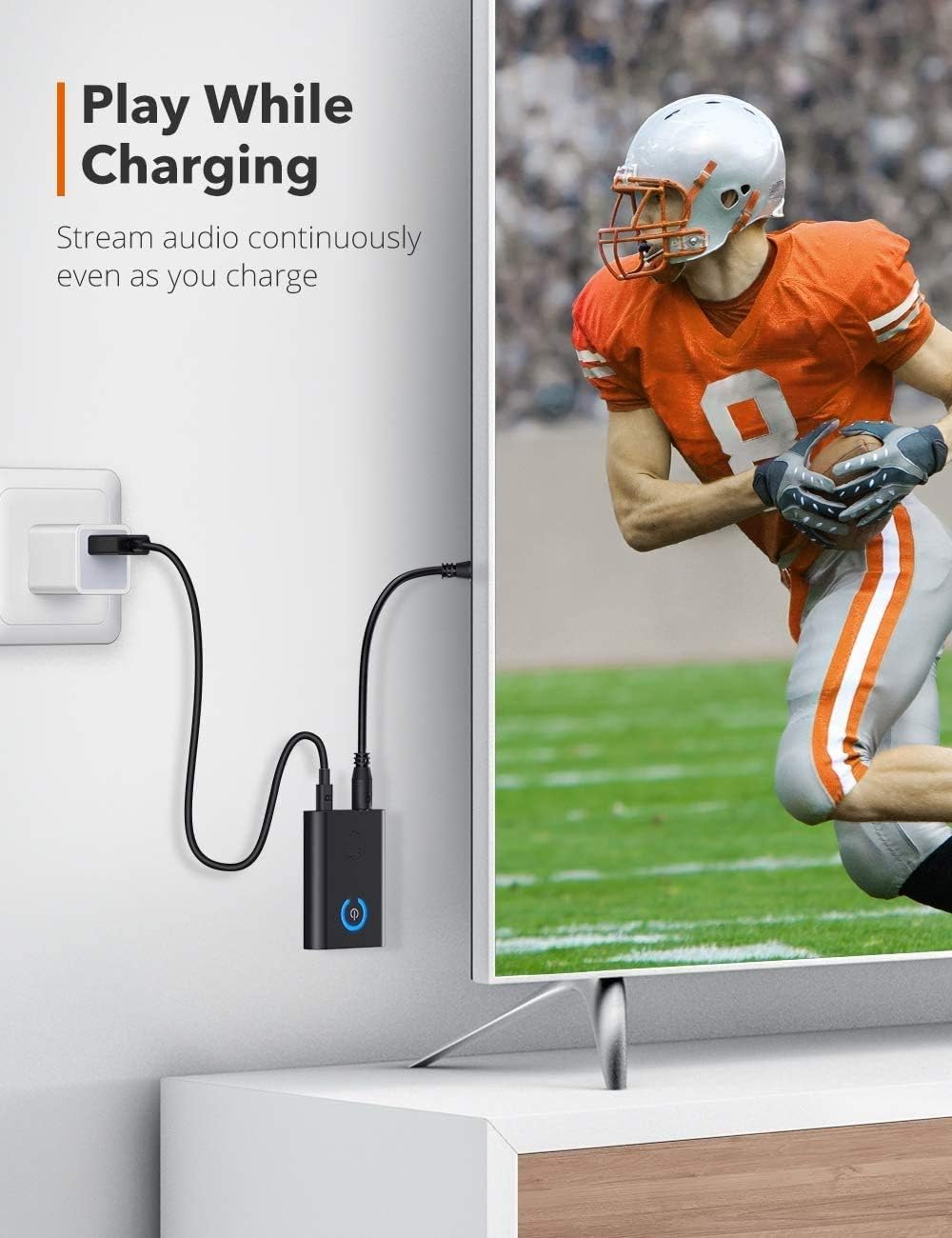 ELASO Bluetooth 5.0 Transmitter and Receiver, 2-In-1 Wireless 3.5Mm Adapter (Low Latency, Compatible with Tv/Home Sound System/Car/Nintendo Switch) image number 3