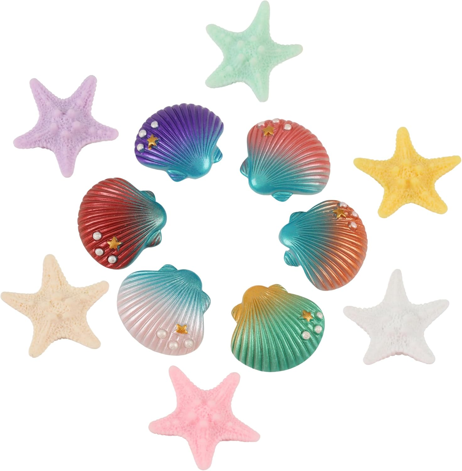 12Pcs Shell and Starfish Fridge Magnets,Cute Refrigerator Magnet,Colorful Whiteboard Magnet,Small Magnets for Office Kitchen Locker Decorations image number 5