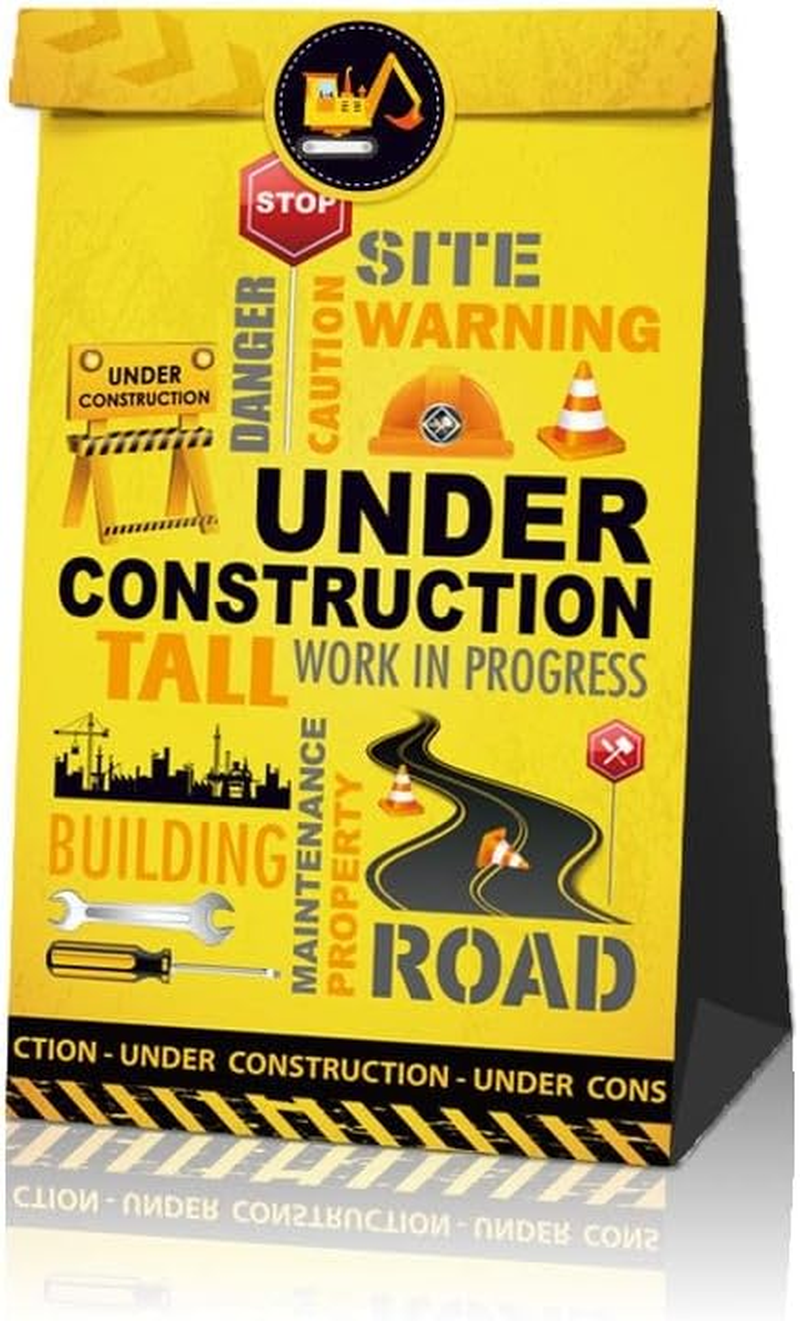 12X Construction Digger Excavator Vehicles Party Supplies Favour Box Birthday Party Decoration Treat Box Gift Box Gable Box Gift Bag Themed Favours Bag image number 1
