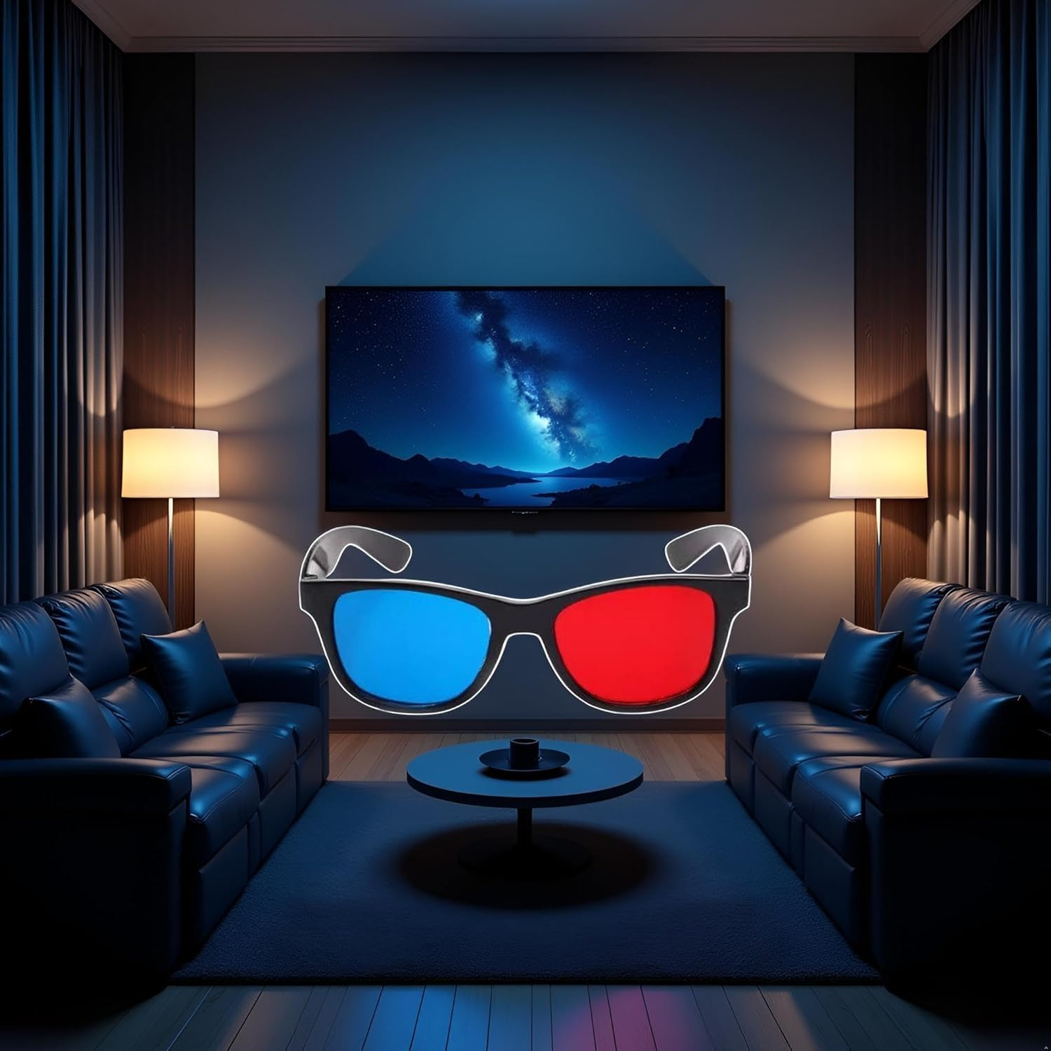 3Pcs Red and Blue 3D Glasses Universal TV Movie Dimensional Video Frame 3D Glasses DVD Game Glass 3D Style Glasses for 3D Movies Games, 3D Viewing Glasses, Televisions and Video image number 5