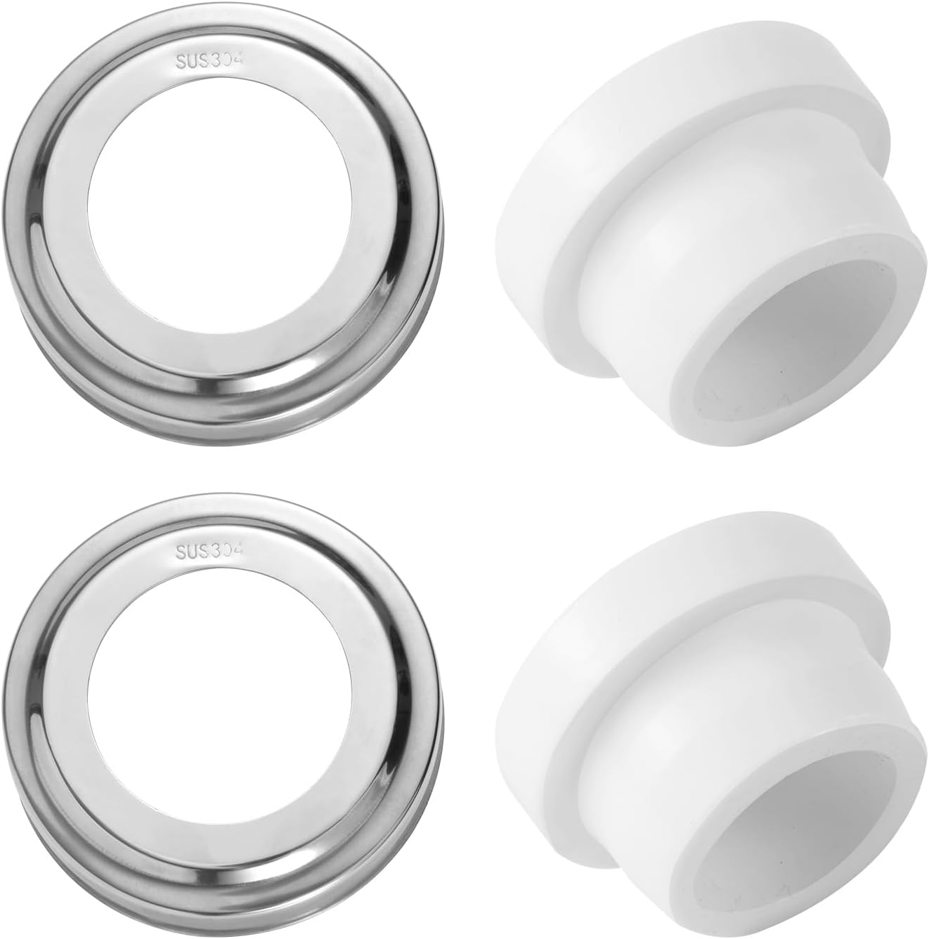 2Pcs Pool Ladder Bumper, White Pool Step Rubber End Caps for 1.9 Inch/4.82Cm Pool Ladder Pipes Pool Protective Liner Pool Ladder Refill Parts for Inground Pools image number 2