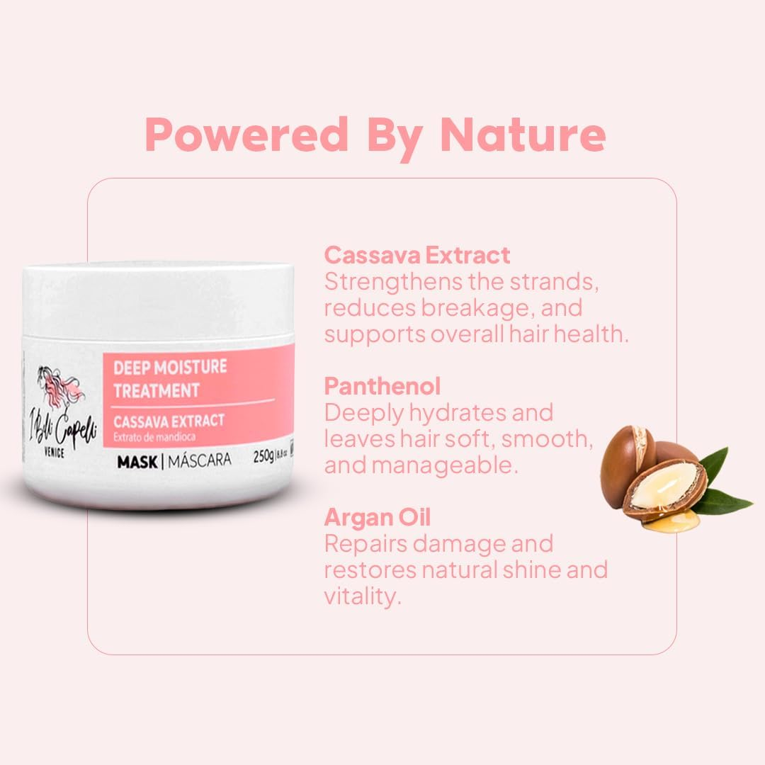 Ibelli Capelli Venice Cassava Extract Argan Oil Hair Mask Cassava 8Oz (250G) image number 3