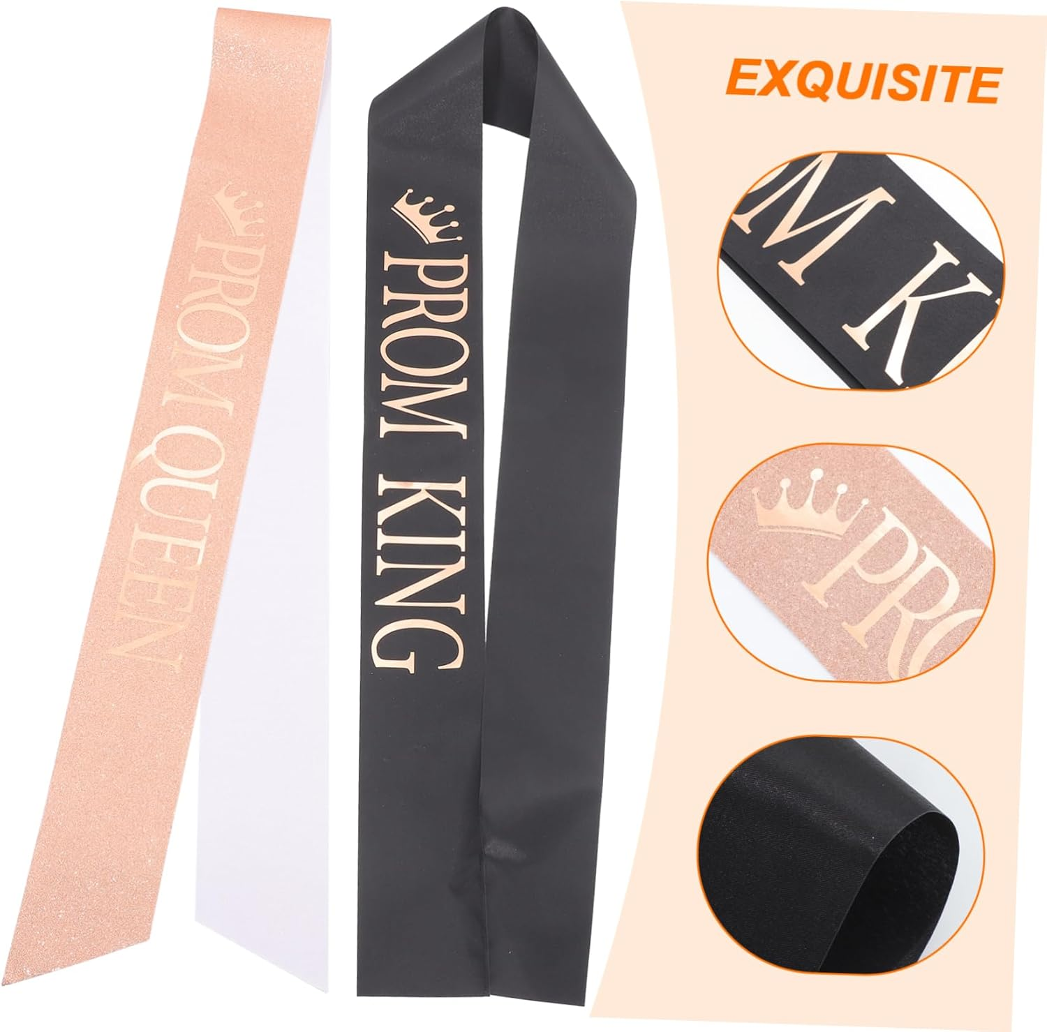 COOLHIYA 2Pcs Graduation Ceremony Belt Sash for Graduation Grad Crown Sash Graduation Queen and King Sash Birthday Sash Decorative Sashes Prom Queen Cloth Sash Graduation Party Decor