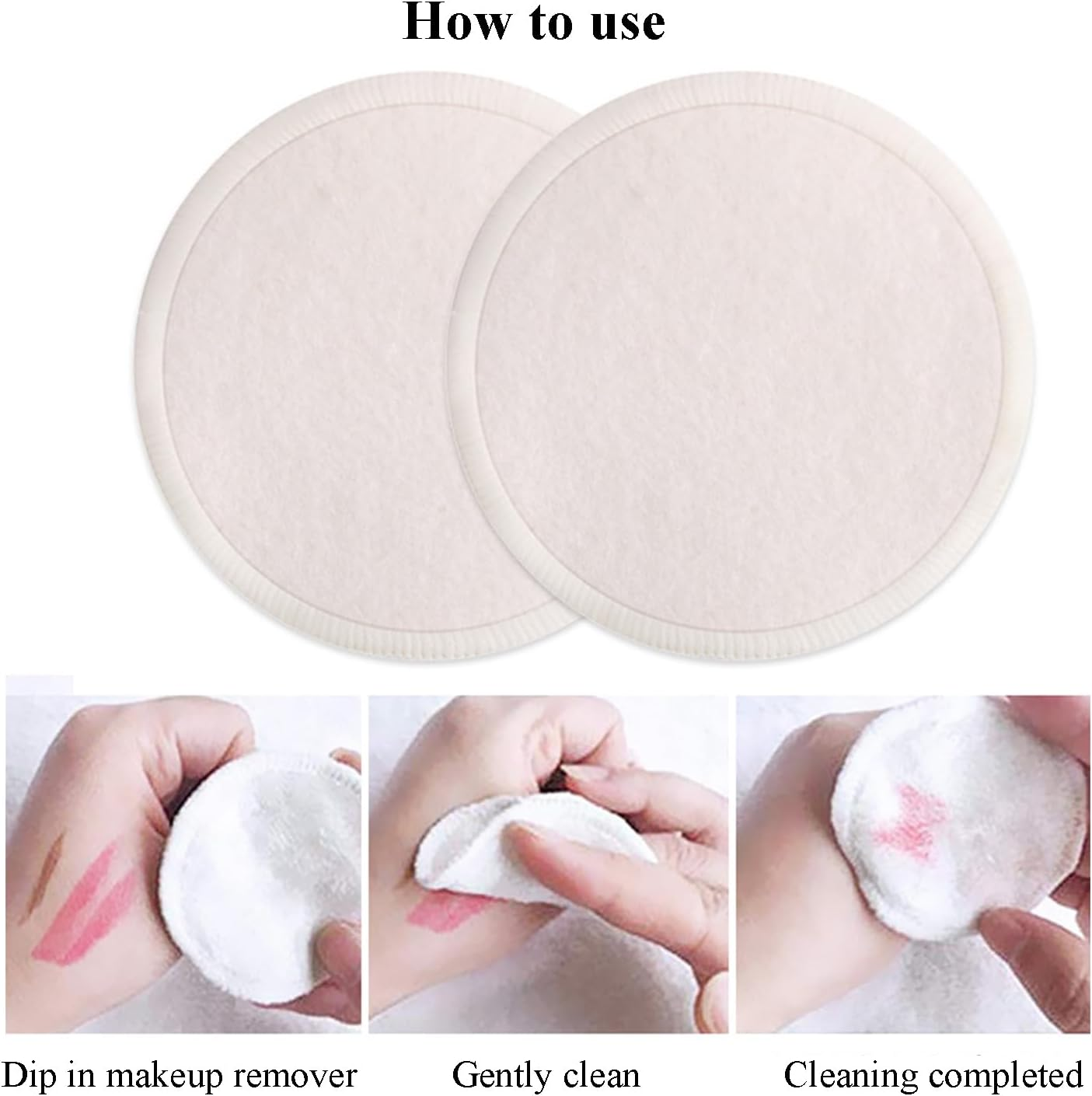 30 Pcs Reusable Cotton Rounds - Natural Fiber Makeup Remover Pads for Face & Travel - Washable, Reusable Facial Cleansing Wipes Suitable for All Skin Types (Multicolor) image number 1