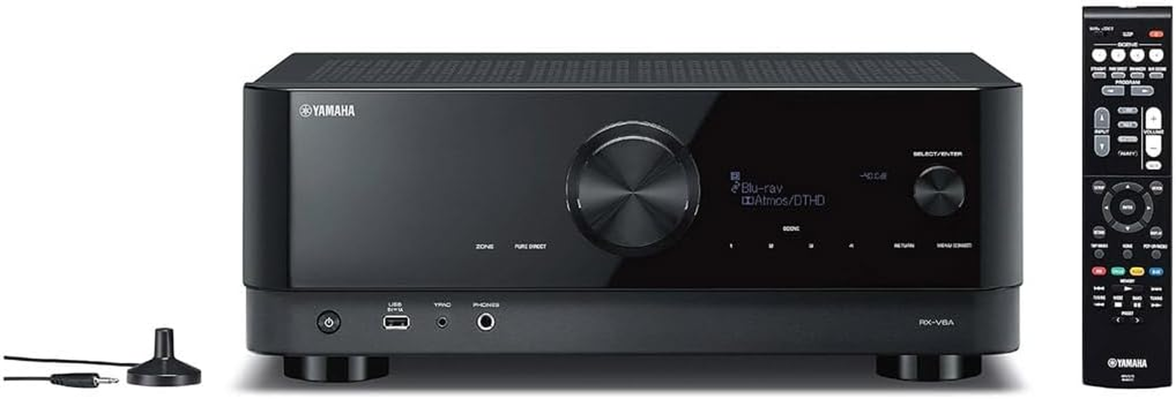 Yamaha RX-V6A 7.2-Channel AV Receiver with Wi-Fi, Bluetooth, Musiccast, DTS:X, Dolby Atmos with Height Virtualizer and Alexa Compatibility, Black image number 3
