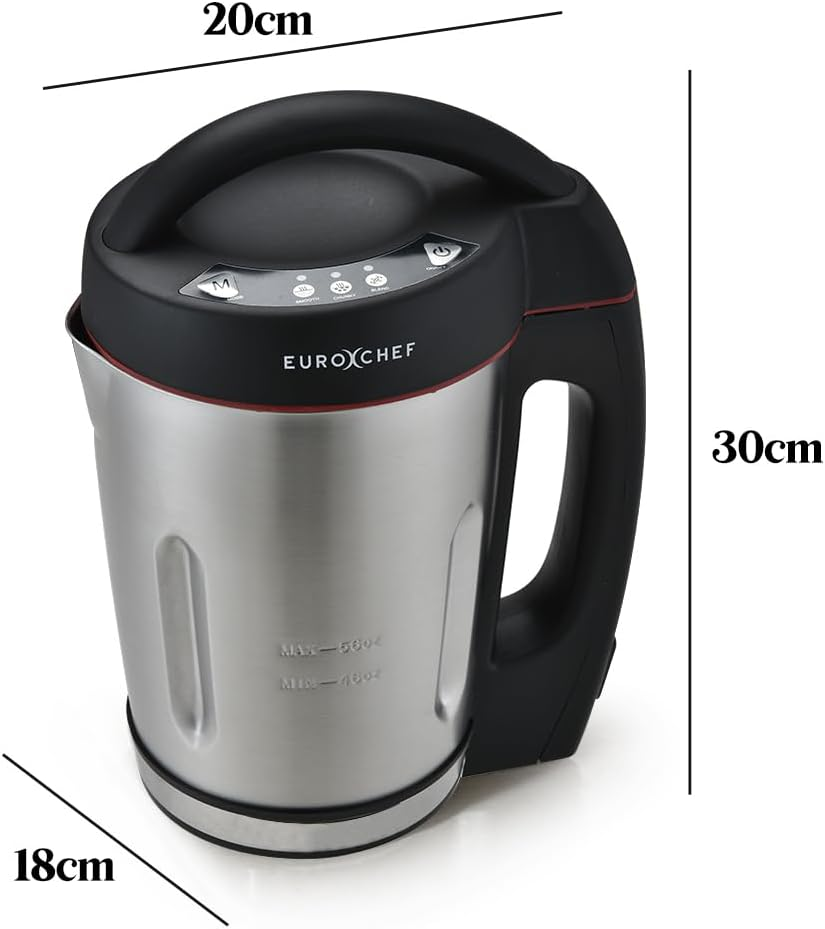 EUROCHEF Soup Maker and Blender, Self-Cleaning, Stainless Steel