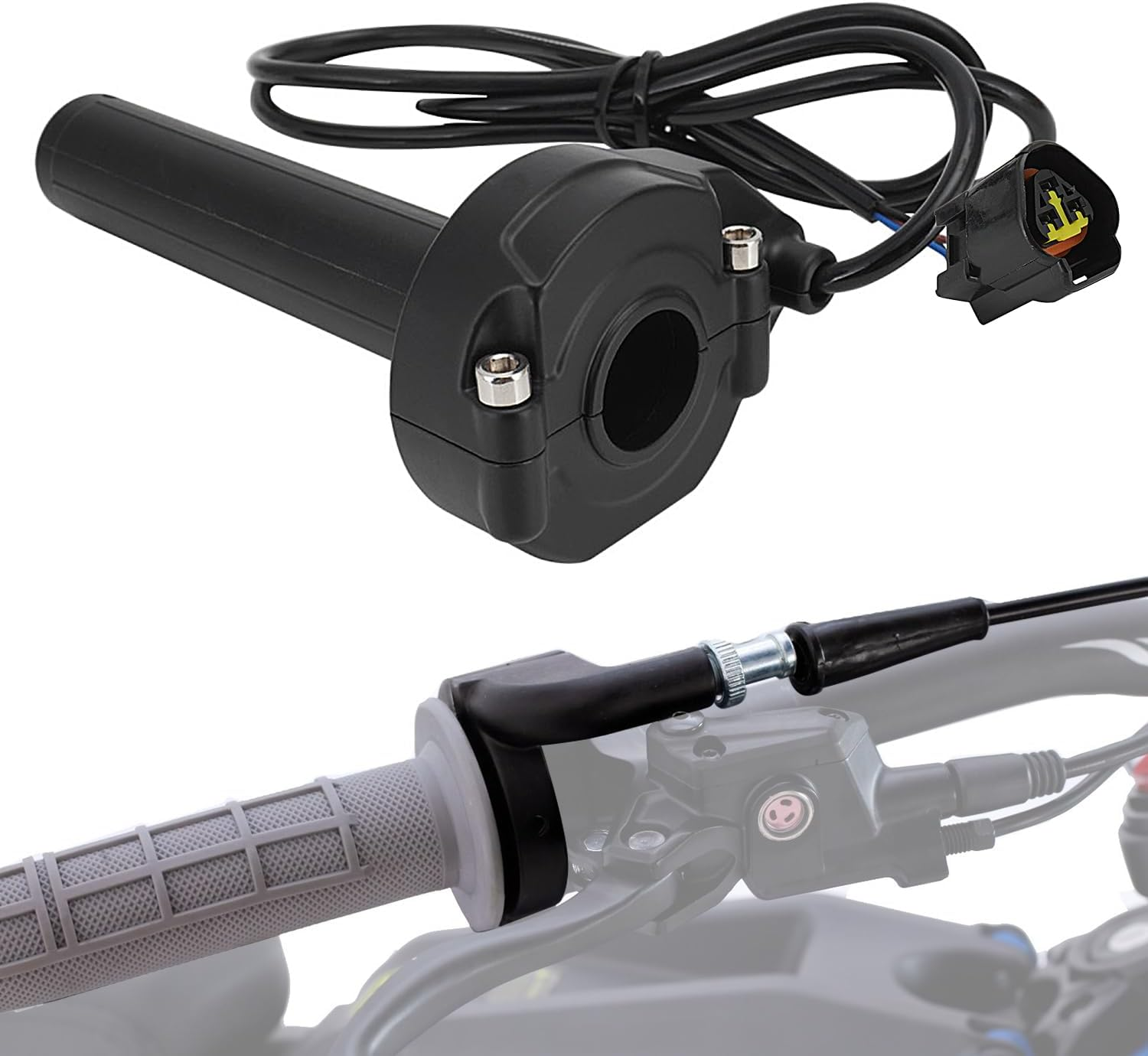 IUVWISN Electric Dirt Bike Throttle for Surron, Twist Handle Throttle Cable for Sur Ron Light Bee X LBX E-Ride Pro SS/S Imitation Carbon Fiber