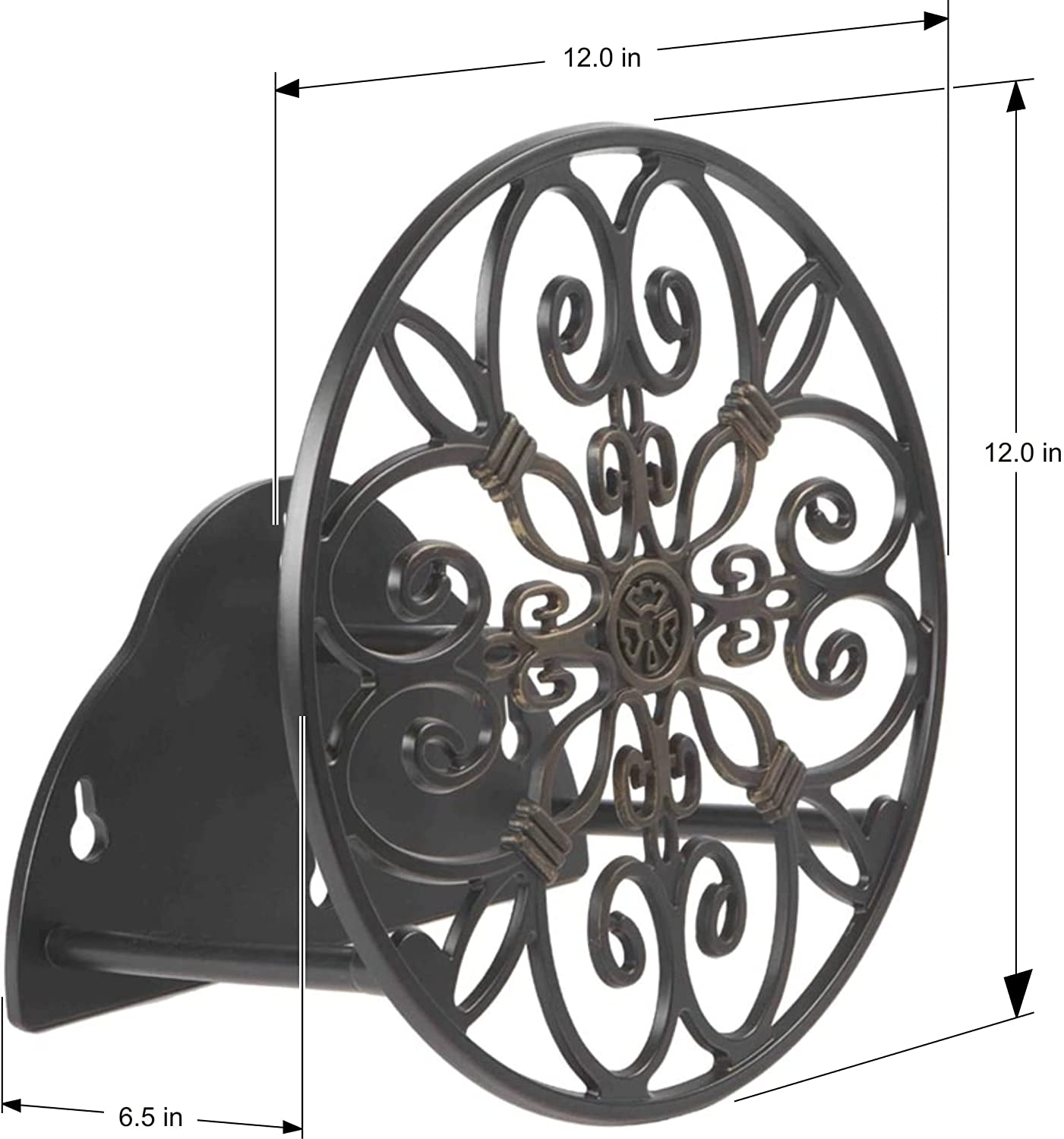 Liberty Garden Products 670 Wall Mounted Decorative Hose Butler, Holds 125-Feet Of, Black image number 3