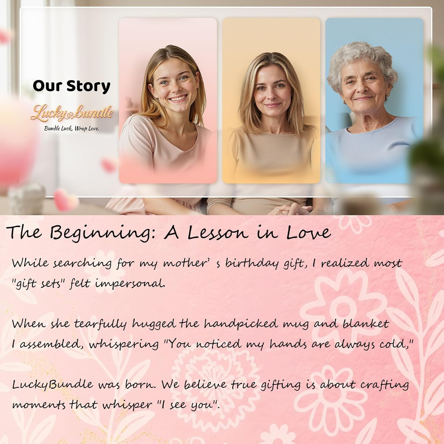 Luckybundle Crochet Flower Bouquet - Handmade Sunflower, Rose & Tulip with Baby'S Breath - Hypoallergenic Gift for Women, Mother'S Day, Get Well - Includes Gift Bag & Card