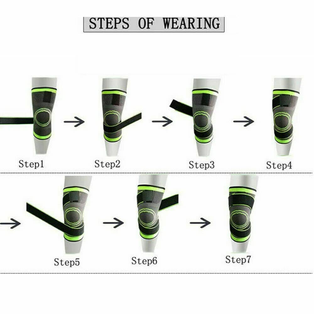 AIMALL 3D Weaving Knee Brace Support &ndash; Breathable Knee Sleeve for Running, Jogging, Joint Pain Relief, High Elasticity, Knee Stabilizer for Tendonitis, Swelling, & Injuries - Black-S image number 5