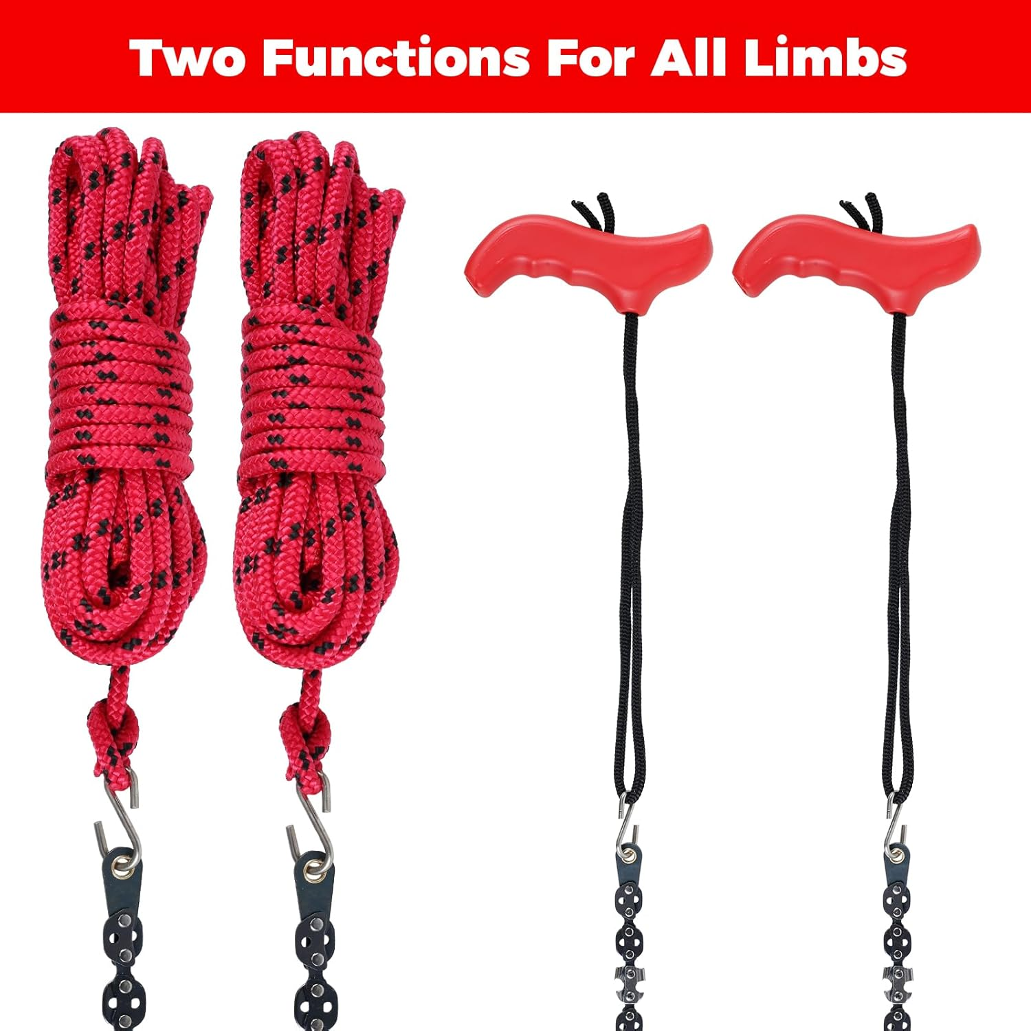 53 Inch Rope Saw High Reach Tree Limb Hand Rope Saw Chains with 68 Teeth & Folding Ropes Chain Saws for Tree Trimming Pocket Chainsaw Gardening Camping Cutting Tool image number 6