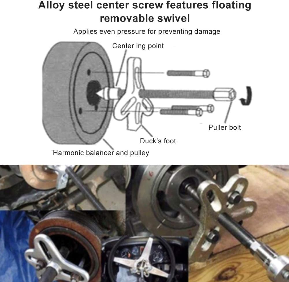 Pulley Puller, 13Pcs Steering Wheel Puller Kit Remover Harmonic Balancer Gear Pulley Car Repair Tool Blue A0217 image number 1