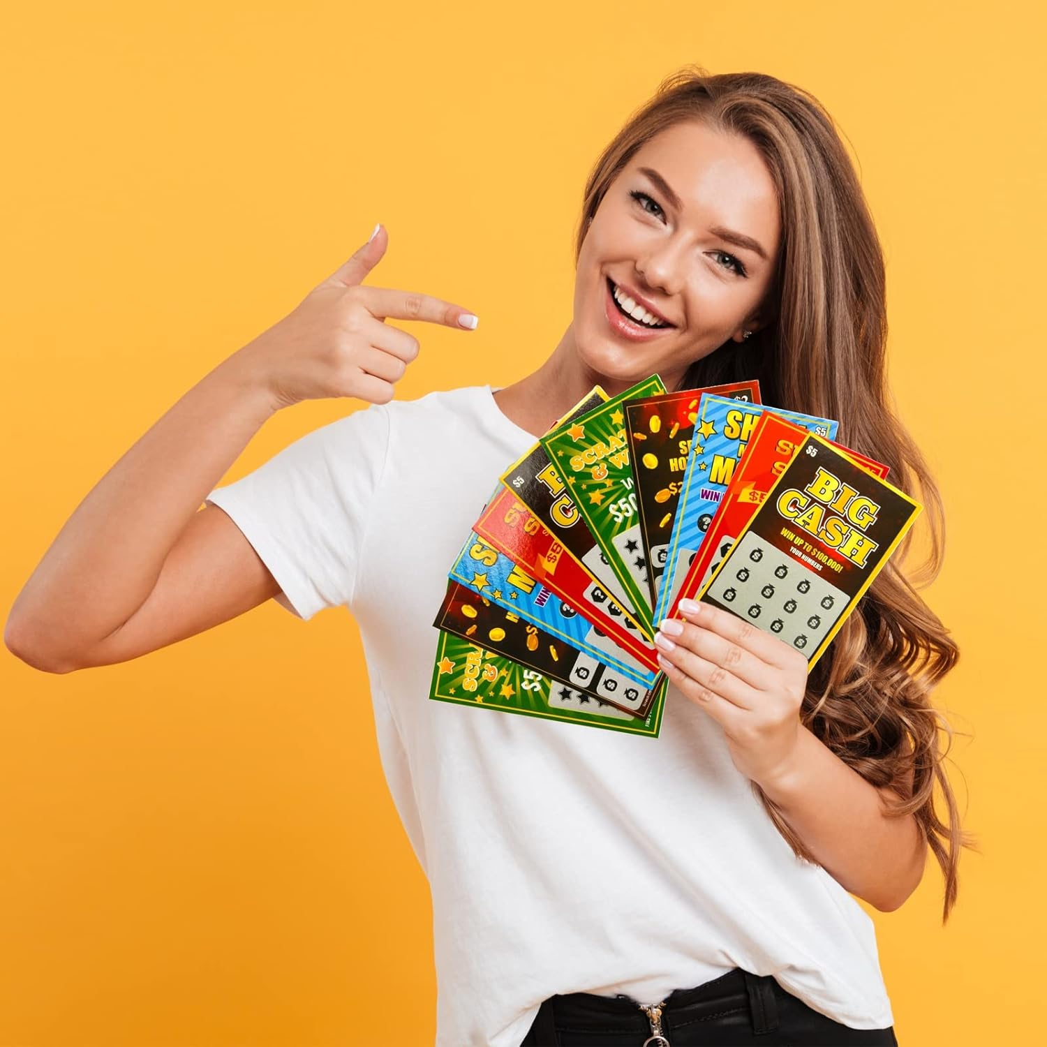 STOYKİS 10 Fake Lottery Tickets and Scratch off Cards That Look - Winning $500K - $200K - $100K Lottery Ticket - Hilarious and Shocking Pranks -Prank Gag Fake Lottery Tickets Big Time Money image number 6