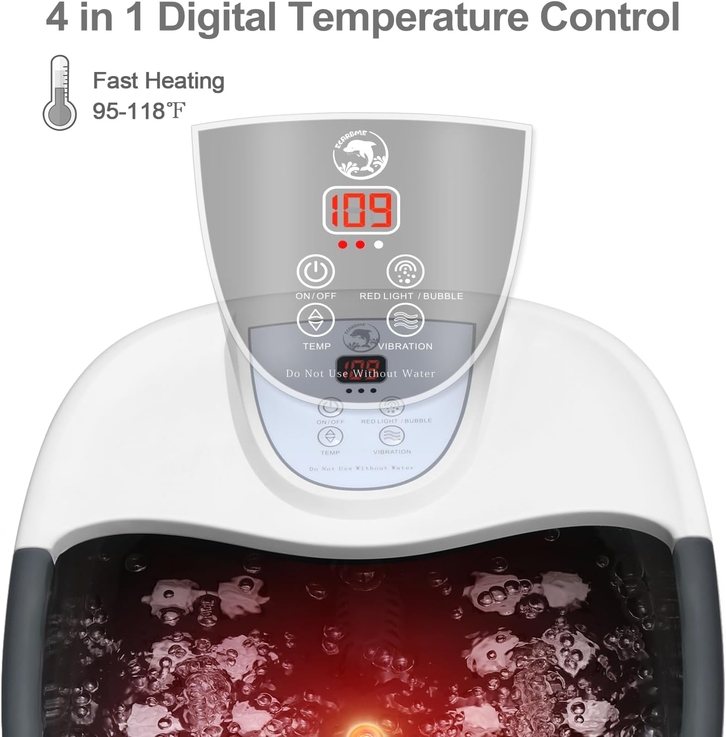 Foot Spa Bath Massager with Heat [2025 Upgraded], Jets, Vibration, Adjustable Temp, Bubbles, Epsom Salt, Foot Soaking Tub with 22 Shiatsu Massage Rollers, Pedicure Foot Spa for Relaxation, Black - Black image number 4