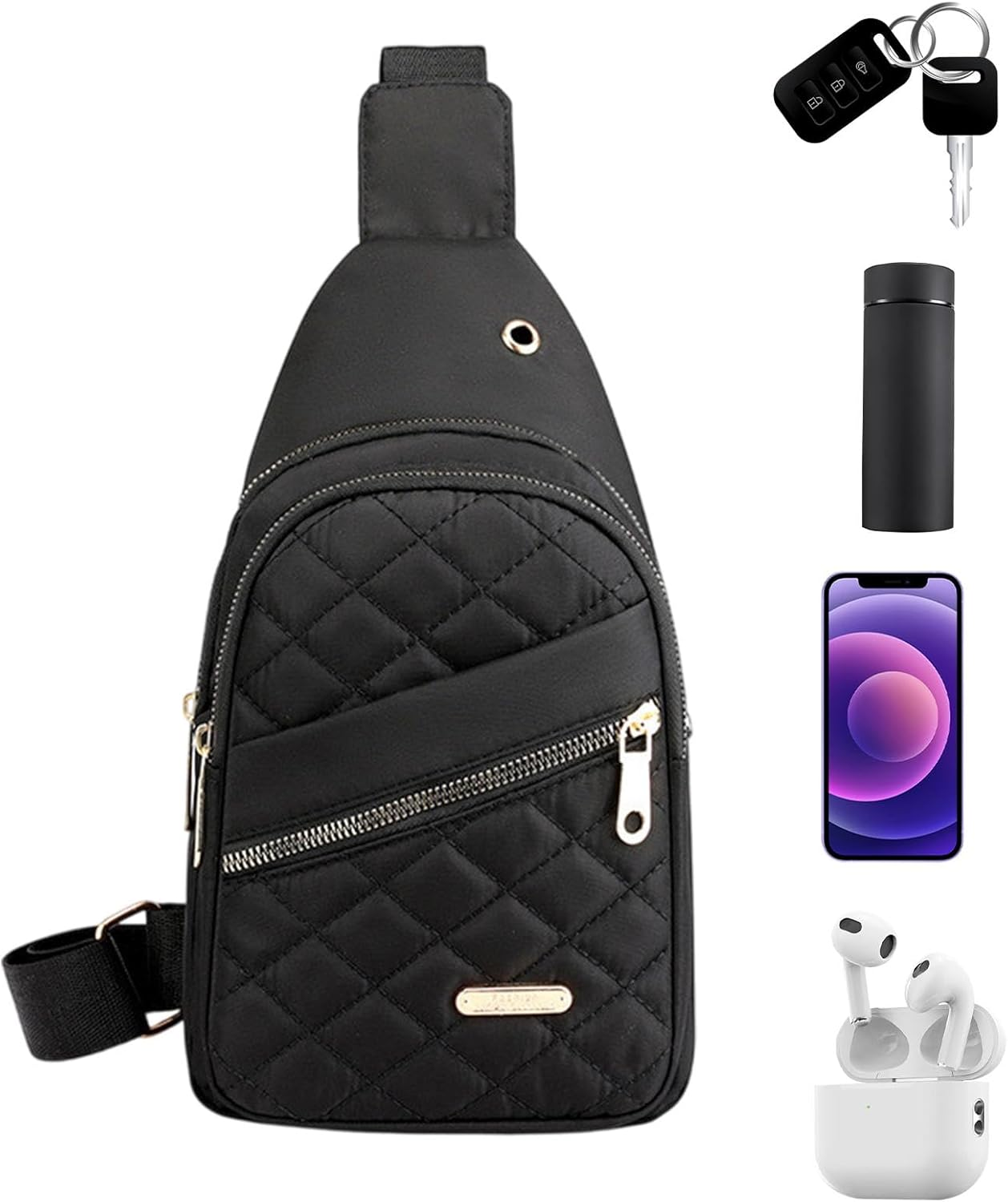 Womens Sling Bag,Shoulder Backpack Casual Sling Pouch Sling Satchel Bag - Adjustable Strap, Lightweight Shoulder Front Pack for Running, Walking, Hiking, Travel