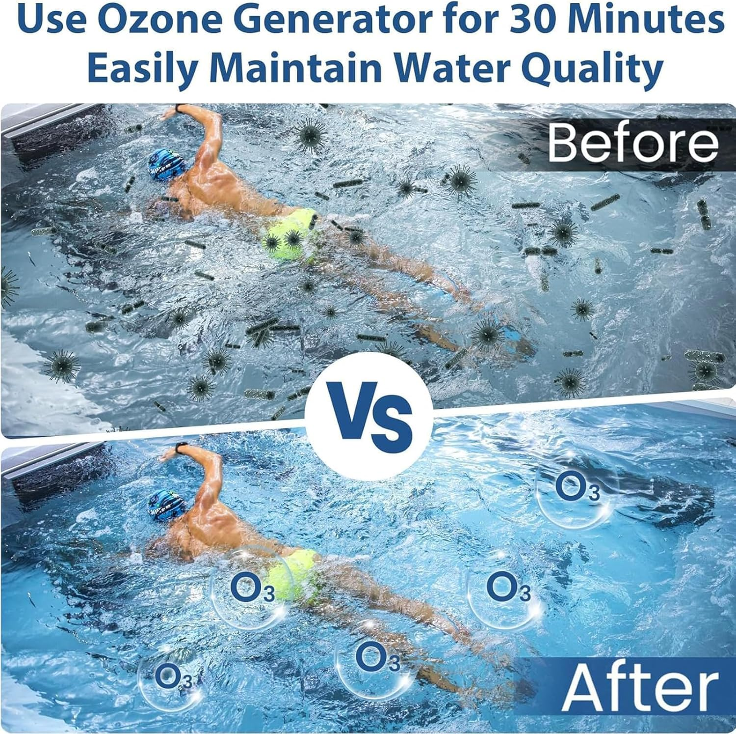 1000Mg/H Ozone Generator Cold Plunge with Timer, Ozone Generator Water Keep Cold Plunge, Ice Bath, Spa, Hot Tub, Pool Clean and Fresh for Long Time image number 2