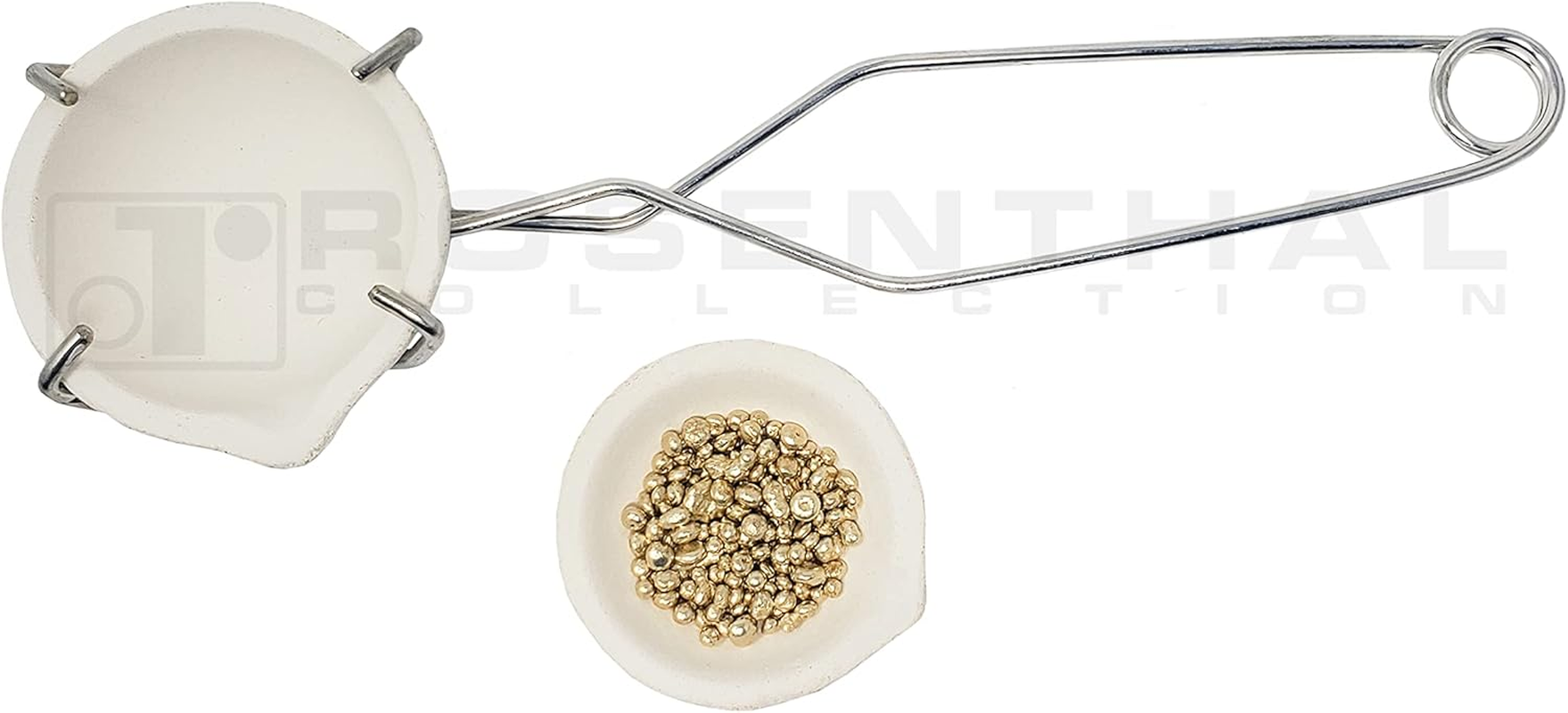 Small Melting Ceramic Crucible Dish Cup Set of 2 Melting Gold Silver Copper with Whip Tongs Handle 2A image number 2