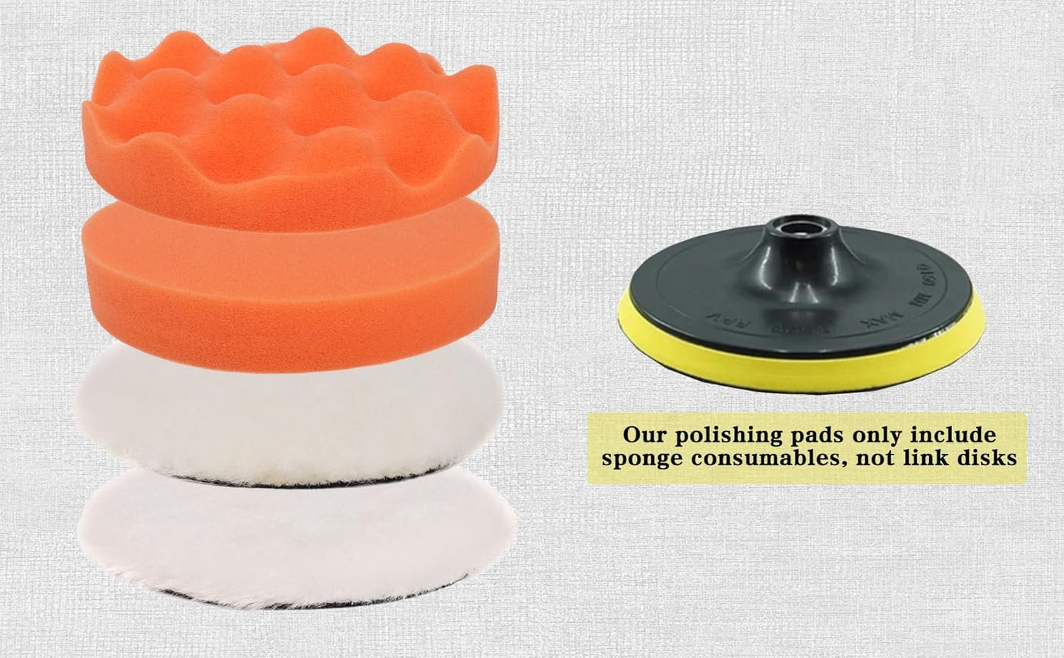 4-Piece Car Polishing Pad,Suitable for 6 Inch Back Plate Compound Polishing Cutter,Buffing Pads and Polishing Pad for Car Polisher image number 5