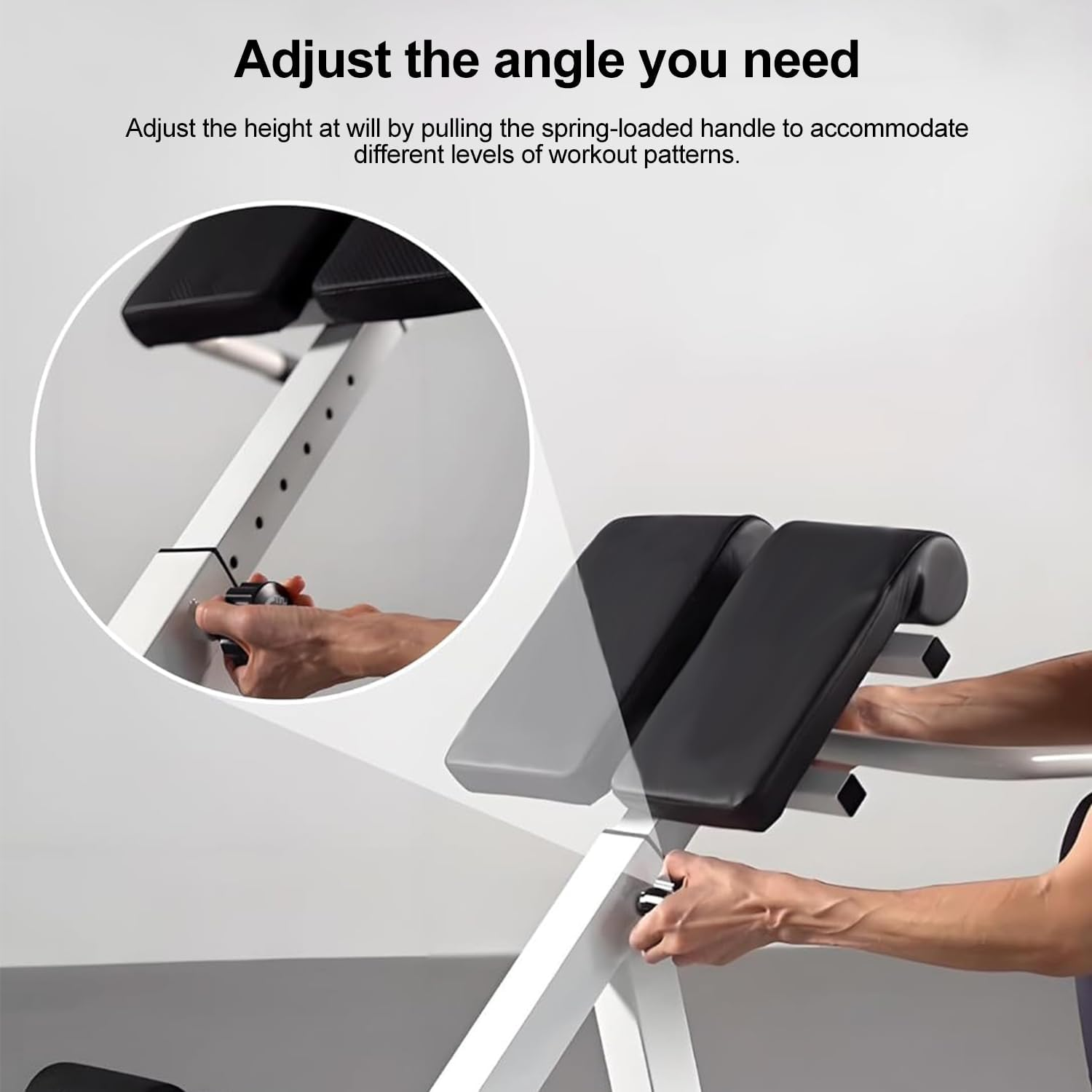 Multifunction Roman Chair Back Extension Machine Height Adjustable Hyperextension Bench Abdominal Exercise Leg Strength Trainer for Home Gym Max Capacity 330 Pounds image number 1