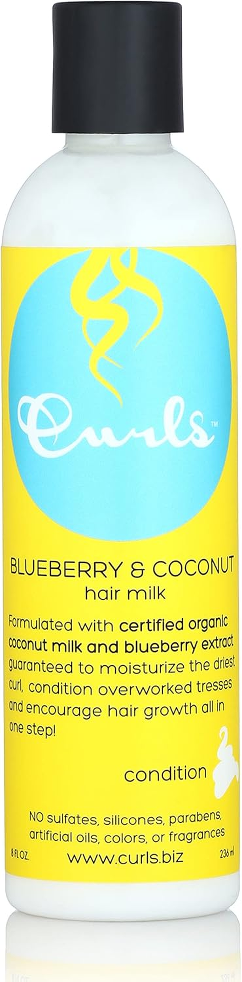 Curls Blueberry Bliss Blueberry & Coconut Hair Milk - 8 Fl Oz, Leave in Conditioner and Styler, Moisturizing & Nourishing, for Curly, Natural, and Coily Hair image number 1