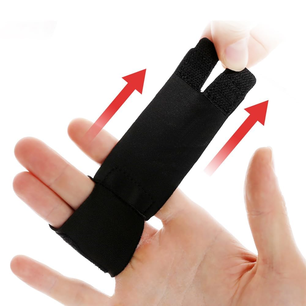Liyquint 2 PCS Finger Splints for Sports & Pain Relief - Breathable Two-Finger Support Sleeves, Compression Protectors for Basketball, Tennis, Volleyball - Joint Stabilizer for Athletes & Arthritis (Black) image number 5