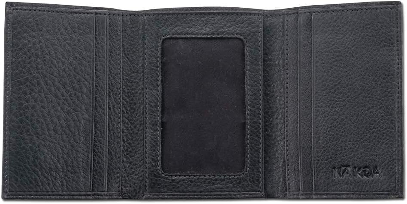 Polynesian Tattoo Trifold Wallet, Genuine Leather, "Manu" Tattoo Art by Eugene Ta&rsquo;Ase (Black with Red Art) from NAKOA - Black With Red Art image number 2