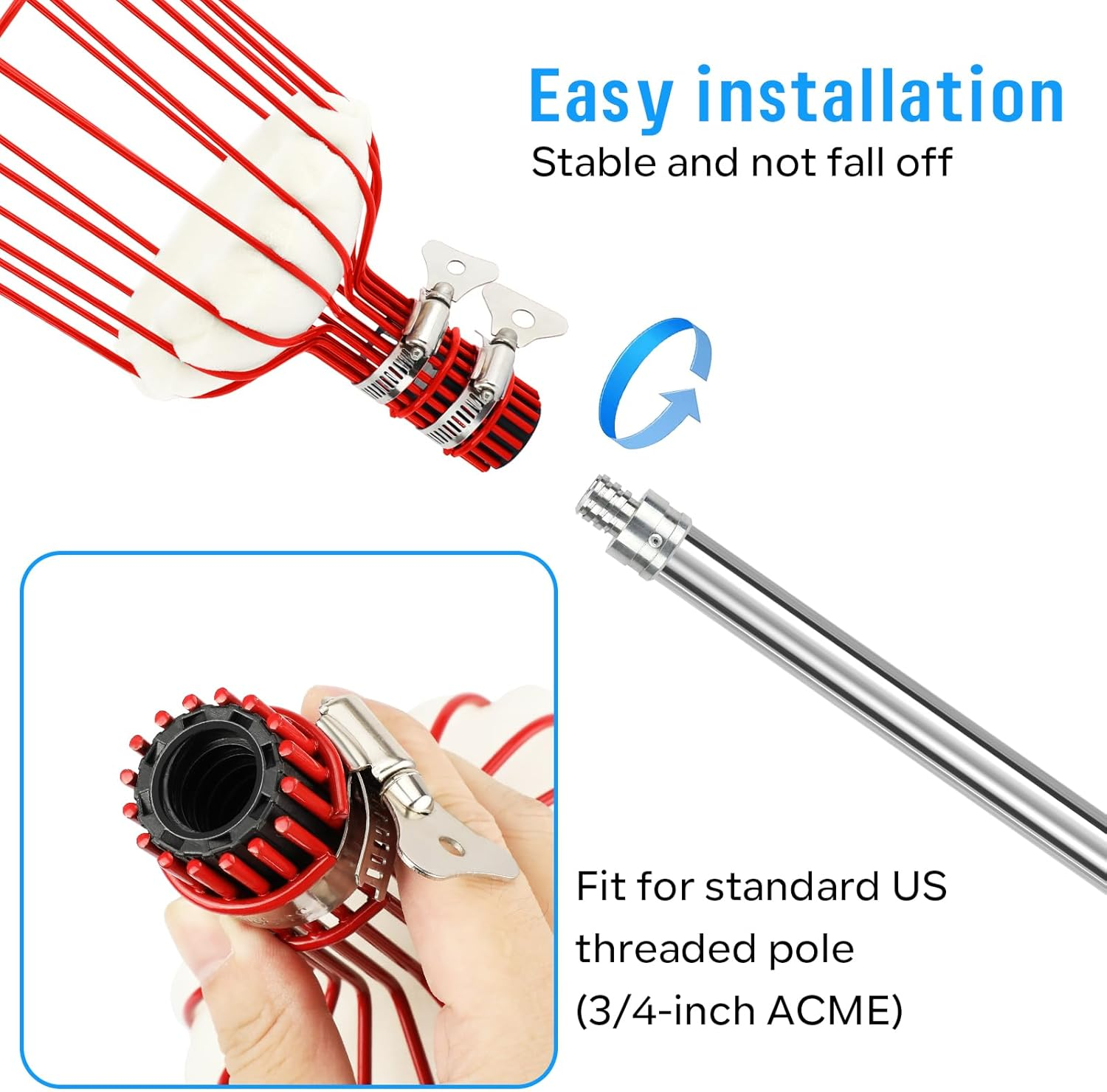 SANLIKE Fruit Picker Pole with Basket 13 FT Adjustable Higher Lightweight Fruit Grabber Tool with Extension Pole for Apple Avocado Lemon Peach Pear Mango and Other Fruit Tree Harvester image number 2