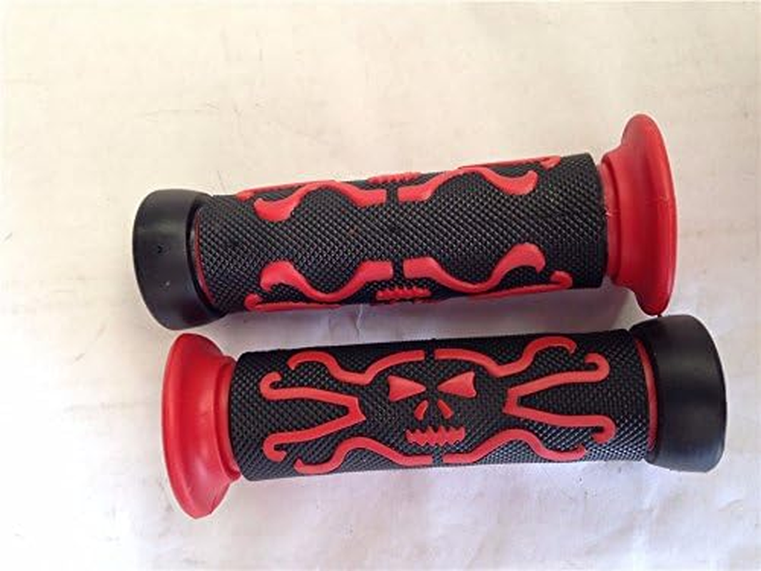 Xkmt-Skull Grips RED QUAD Compatible with KAWASAKI POLARIS SEADOO WATERCRAFT BOMBARDIER JET SKI FOREMAN RECON RINCON Brute Force Prairie ATV BRUIN GRIZZLY KODIAK [B017QV8TBC] image number 1