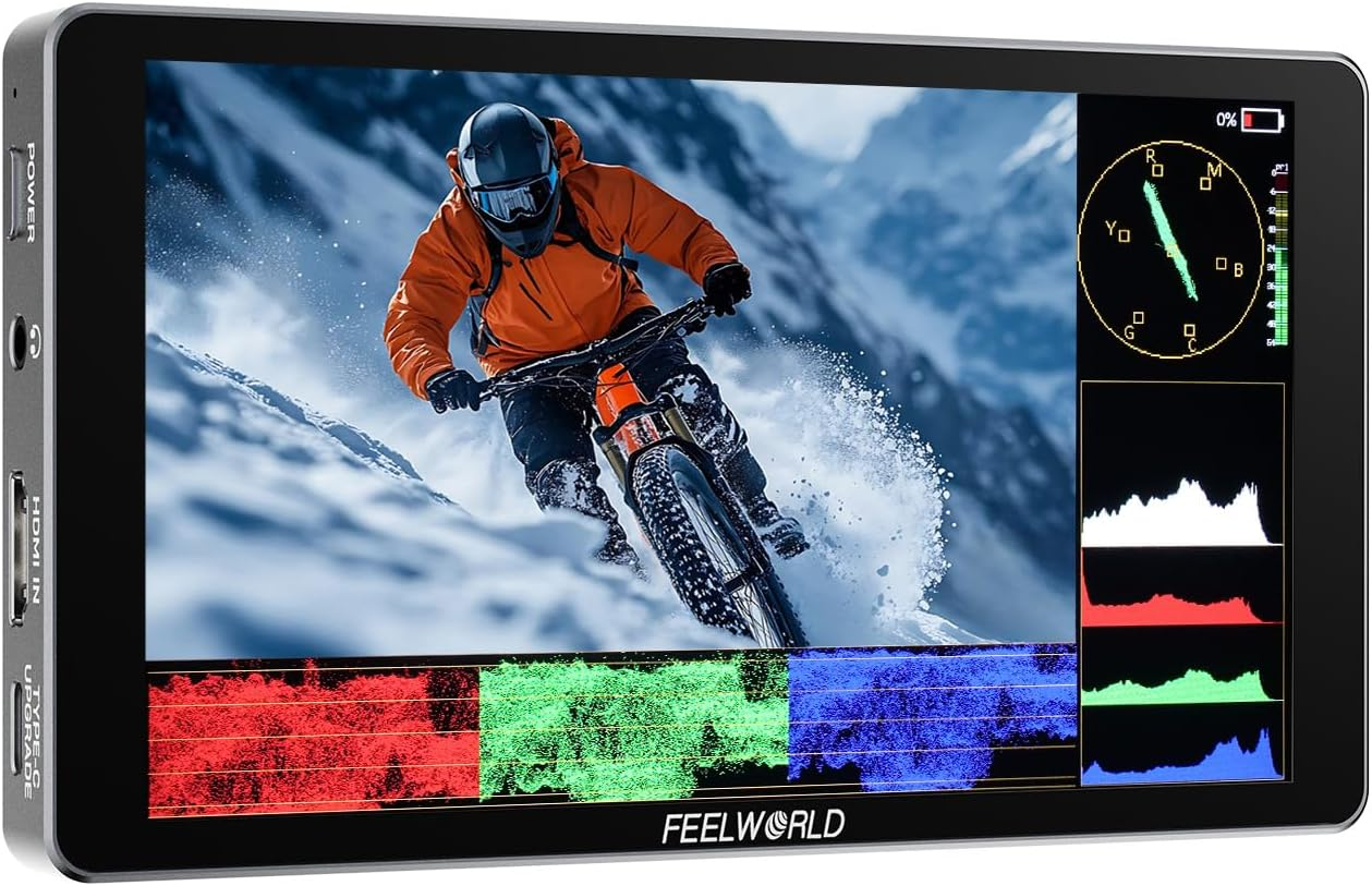 FEELWORLD P6XL 6 Inch Built in Battery Aluminium 1200Nit Camera Field DSLR Monitor Touchscreen High Brightness Waveform 3D LUT HDR 4K HDMI Input Lightweight image number 5