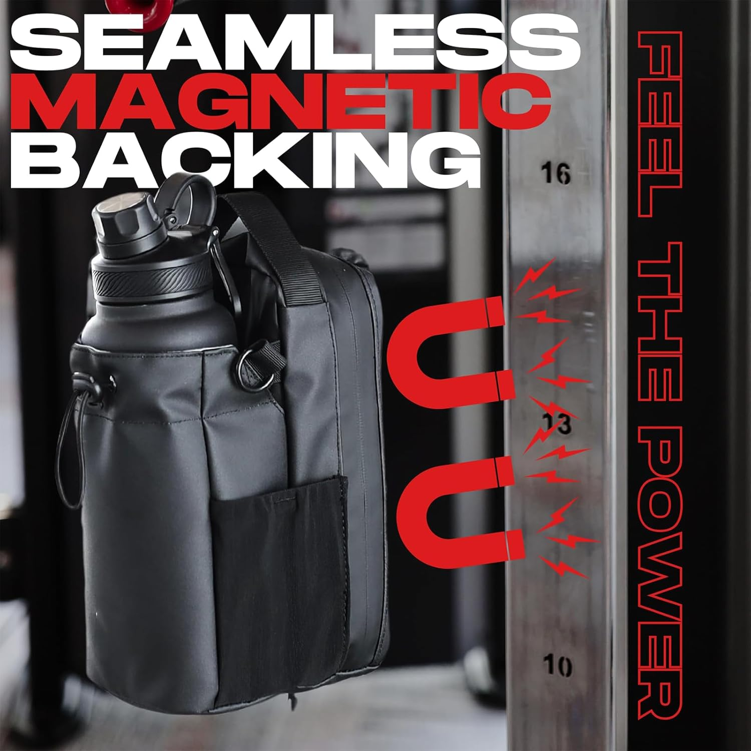 Waterproof Magnetic Crossbody Gym Bag with Water Bottle Holder, Sling Bag for Men and Women with Phone Pockets, Handle, and Shoulder Strap &ndash; Travel Bottle Carrier & Accessories Organizer image number 3