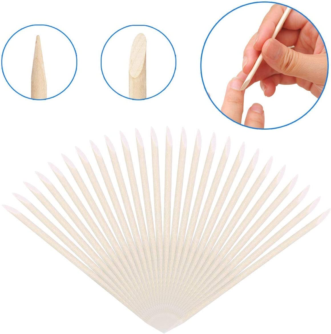 300 Count Orange Wood Stick 4.5 Inch Cuticle Pusher Remover Orangewood Cuticle Sticks Nail Art Manicure Pedicure Sticks Orange Sticks for Nails - Pack Of 1000 image number 7