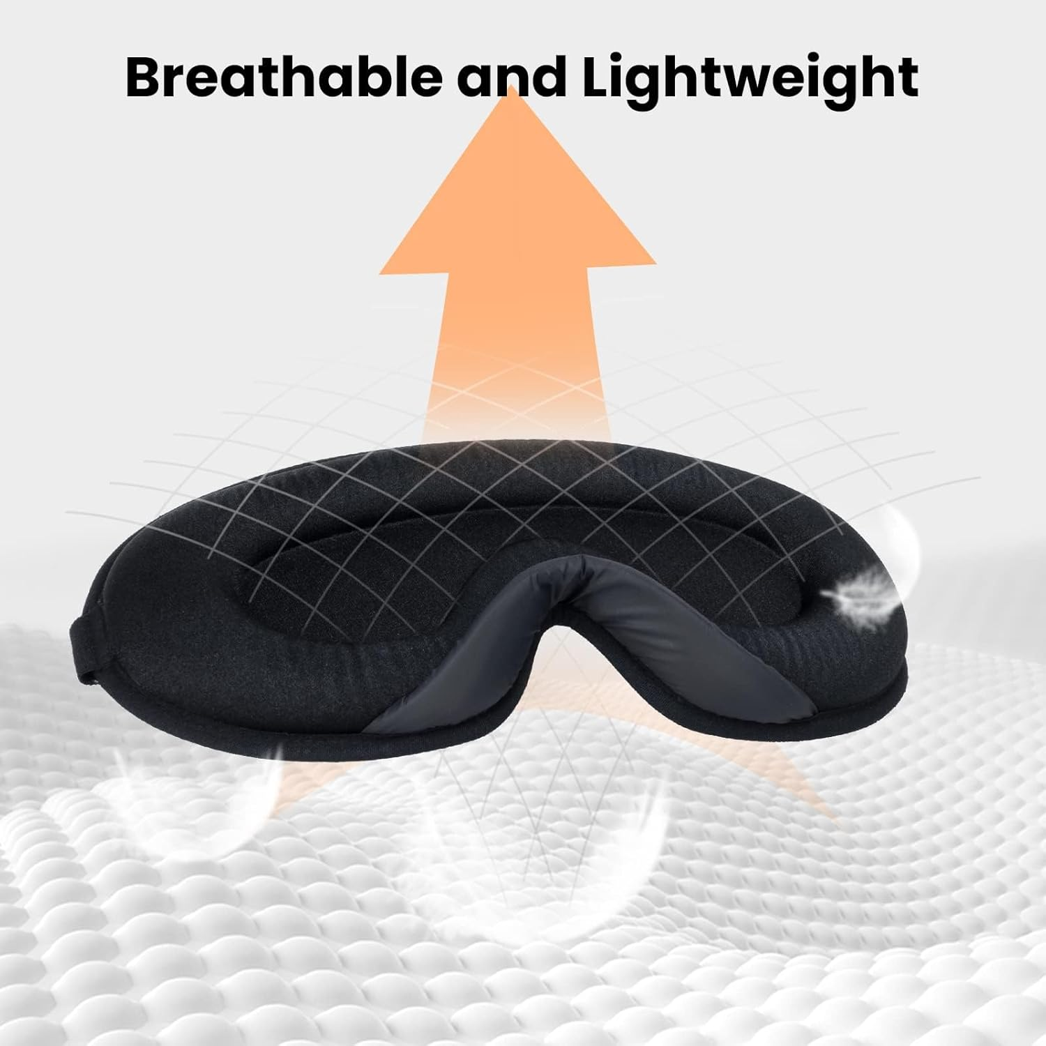 Sleep Mask 3D Eye Mask for Sleeping 100% Light Blocking Eye Covers with Adjustable Strap Night Blindfold for Men Women Memory Foam Black image number 3