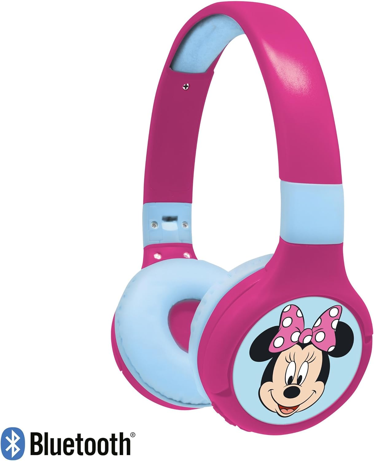 LEXIBOOK Minnie, 2-In-1 Bluetooth Headphones for Kids, Stereo, Wireless, Wired, Kids Safe, Foldable, Adjustable, Pink/Blue, HPBT010MNLXB image number 4