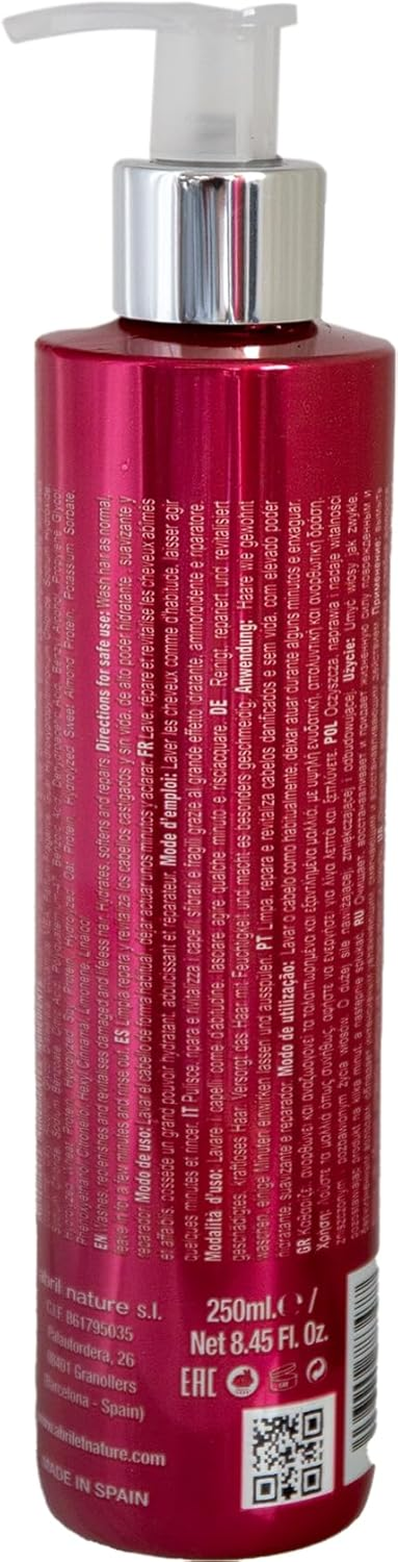 Abril Et Nature - Bain Shampoo Energic - Keratin Shampoo for Hair - 250 Ml - Repairing Shampoo for Dry Hair - Gives the Hair Fibre Its Strength - Powerful Anti-Frizz image number 1