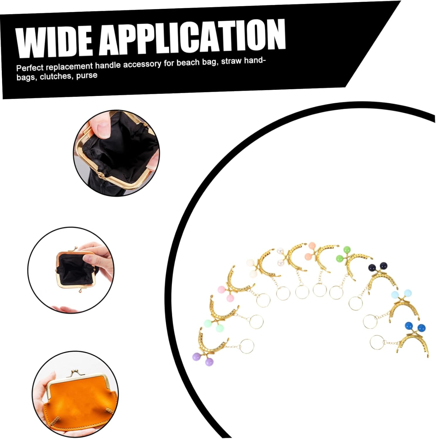 CORHAD 10Pcs Keychain Wallet Purse Clasp Frame Metal DIY Handbag Frame for Bag Handle Replacement Wallet Key Chain Purse Clasp Lock image number 2