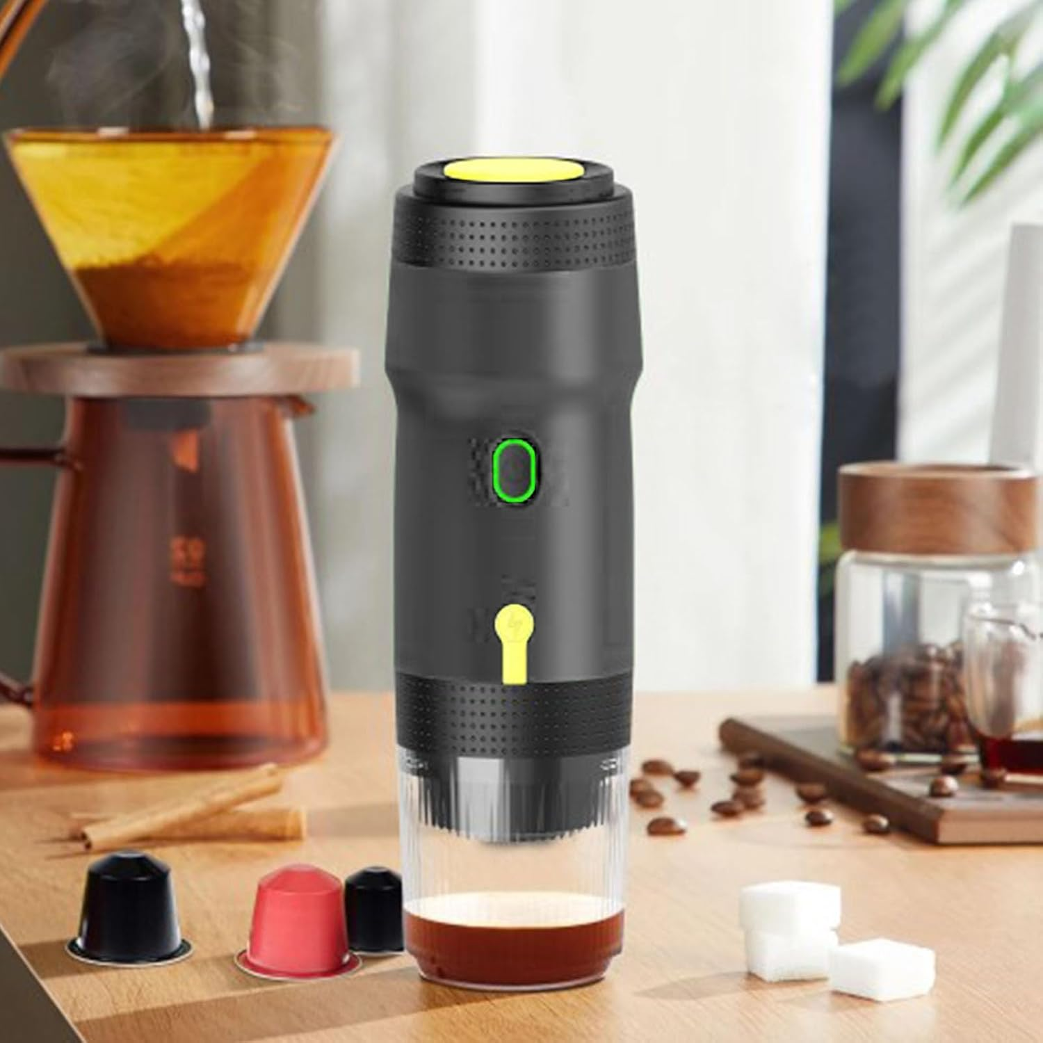 3-In-1 Electric Espresso Machine Portable - 20Bar Capsules Ground Coffee Extraction, Fast Heating Electric Coffee Machine with USB & Vehicle for Travel image number 3