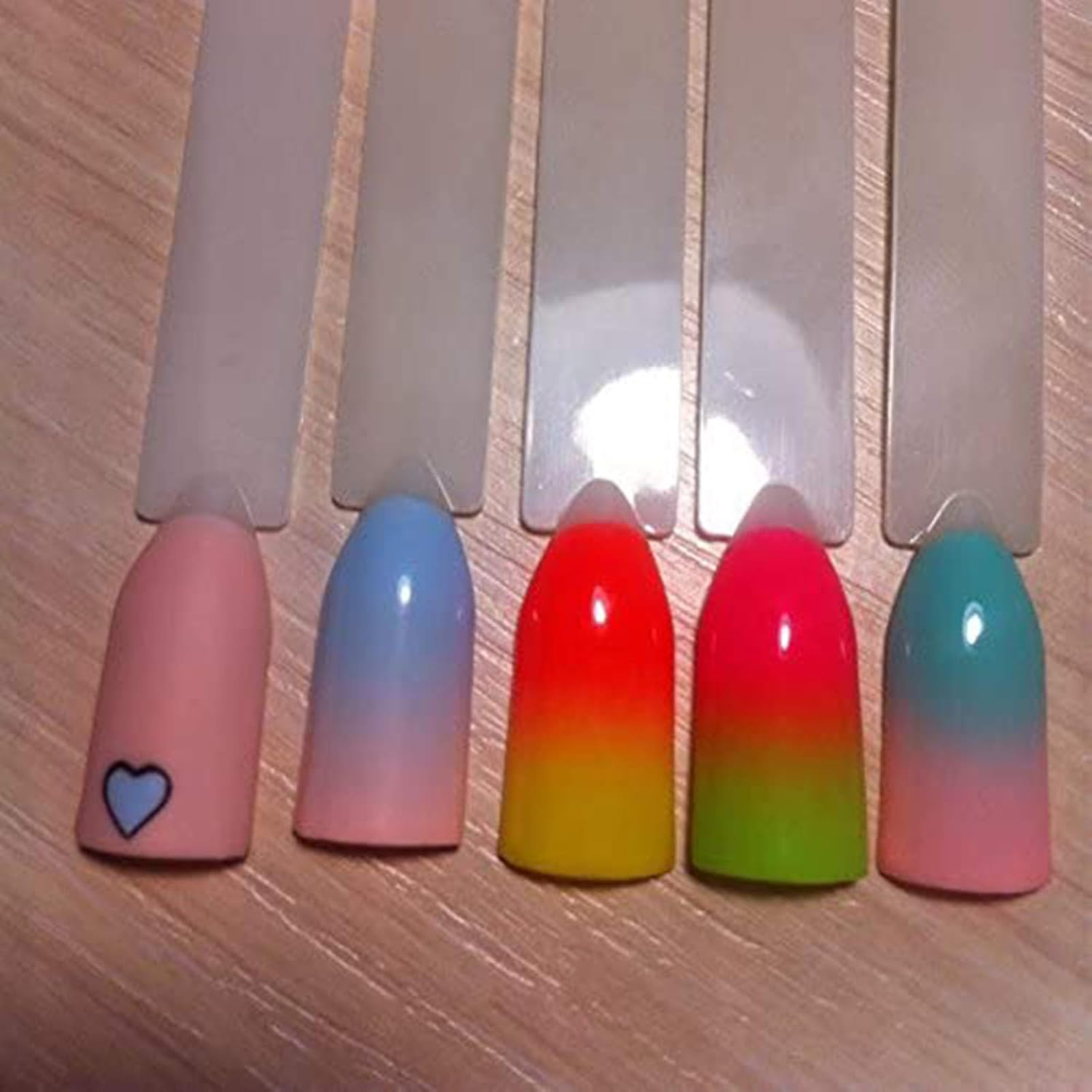 5 Pack UV Gradient Flat Nylon Nail Brush Clear Rhinestone Handle Nails Arts Design Painting Drawing Manicure Liner Pen image number 2