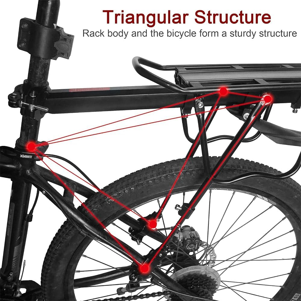 Rear Bike Rack, Bike Cargo Rack with Detachable Fender, Universal Adjustable Bicycle Carrier Rack, Quick Release Mountain Road Bicycle Rear Racks, 50 Kgs Capacity image number 5