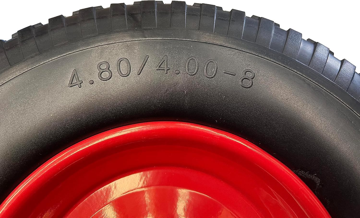 2PCS Flat-Free 16" 4.8/4.00-8 Wheelbarrow Cart Wheels - Heavy-Duty Solid Tyres with Sealed Bearings, Metal Rim, 16MM/19MM/20MM/25.4MM 120Kg Capacity, Not for Highway Use (20MM) image number 2