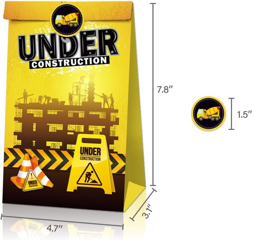12X Construction Digger Excavator Vehicles Party Supplies Favour Box Birthday Party Decoration Treat Box Gift Box Gable Box Gift Bag Themed Favours Bag image number 2