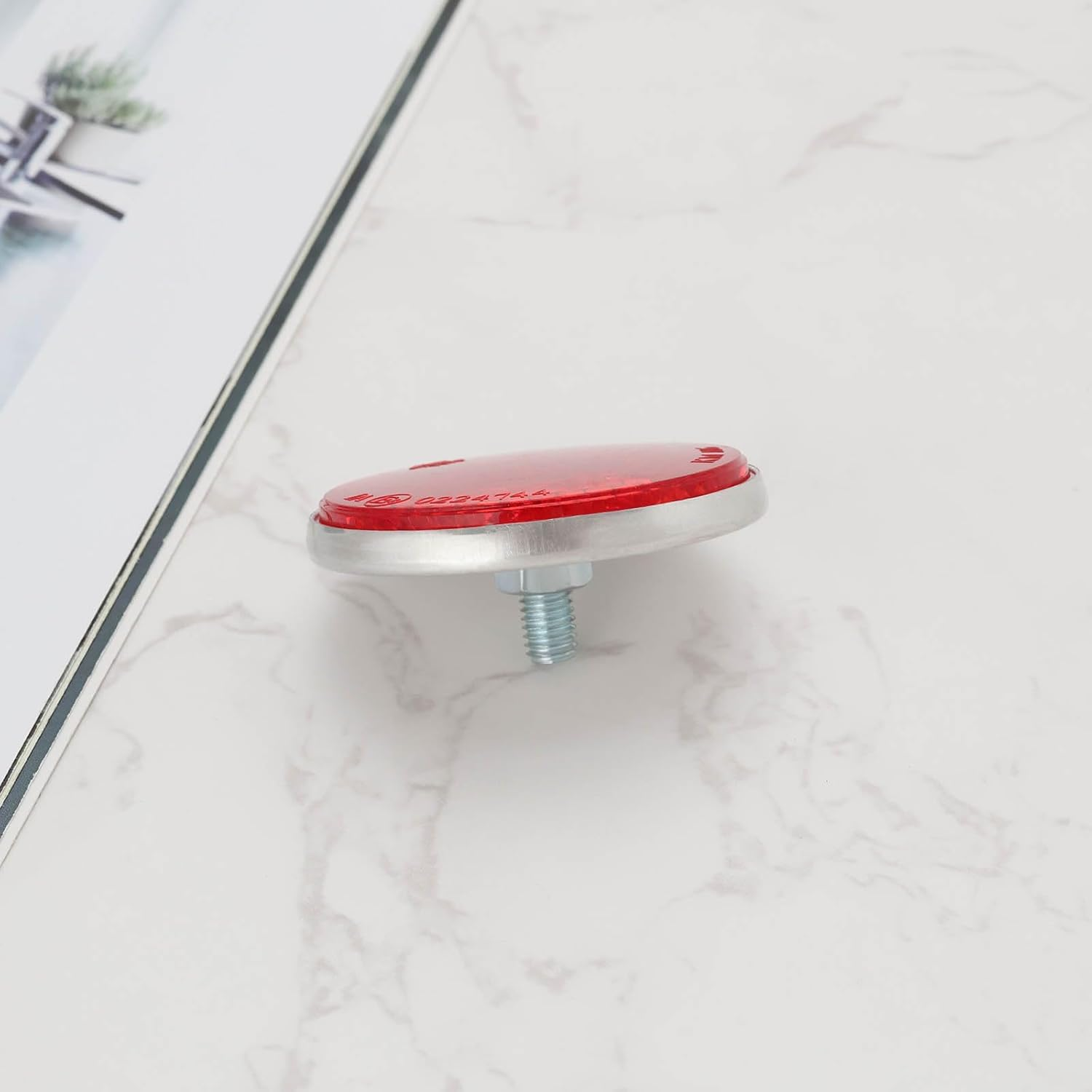 LT Easiyl 2PCS Electric Vehicle Red round Reflectors Diameter 41Mm M5 Thread with Center Mounting Hole Suitable for Motorcycles Vehicles Cycle Carriers Gateposts image number 6