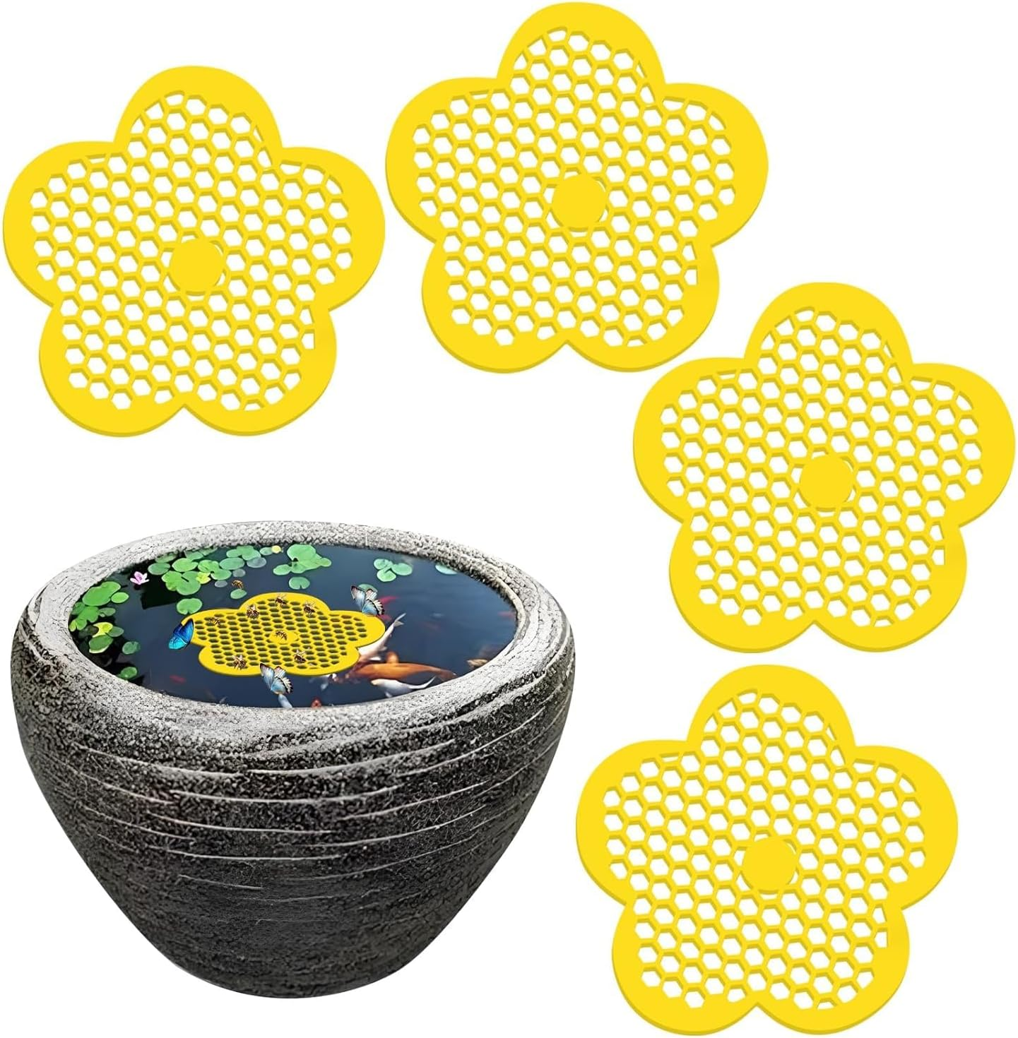 4Pcs EVA Foam Bee Feeder and Butterfly Drinking Station, Floating Bee Island Butterfly Feeder Drinker Station, EVA Foam Floating Bee Waterer Butterfly Watering Station image number 5