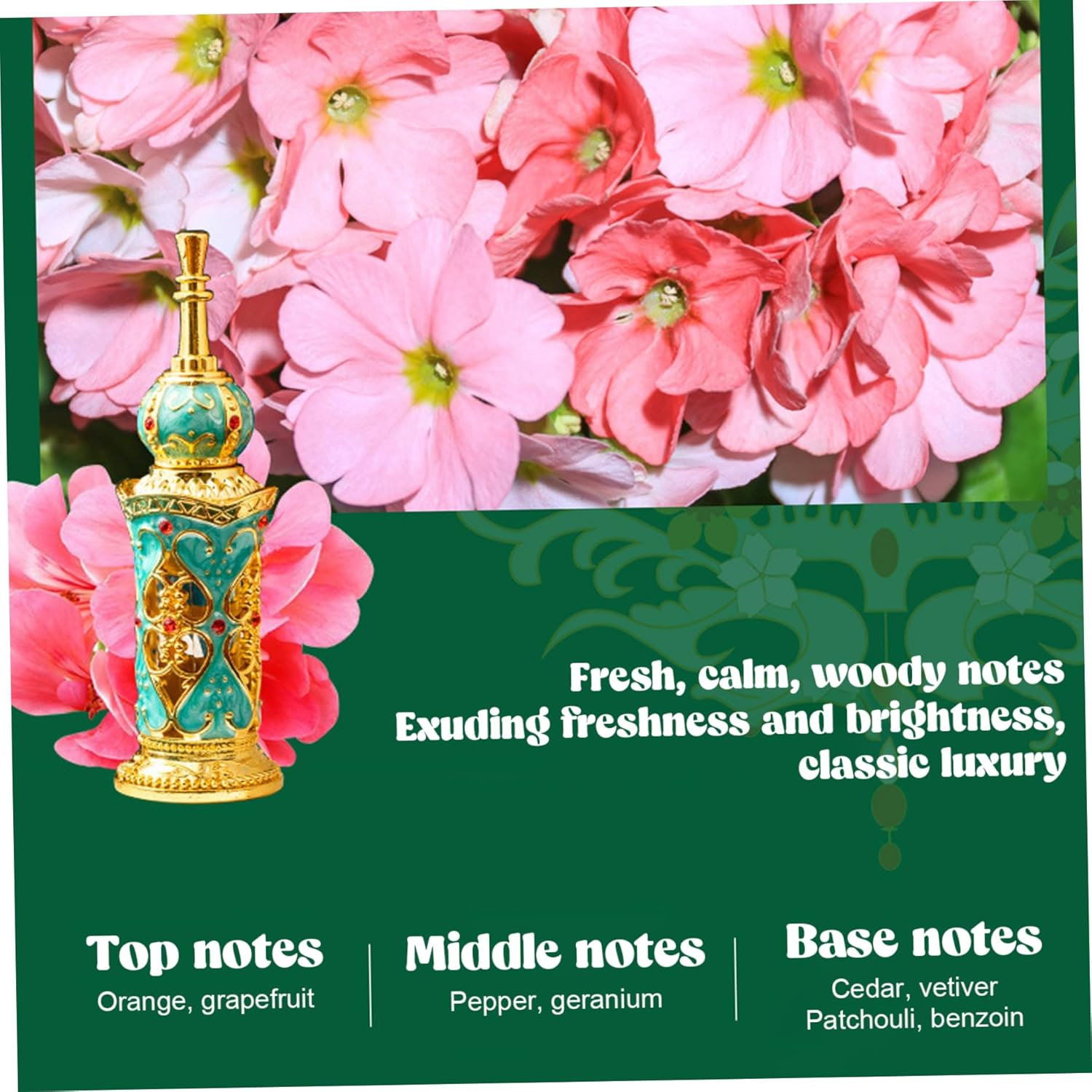 Arabic Perfume Oil 15Ml Long Lasting Fragrance Dubai Perfume with Luxurious Bottle for Men Gifts, Decor image number 2