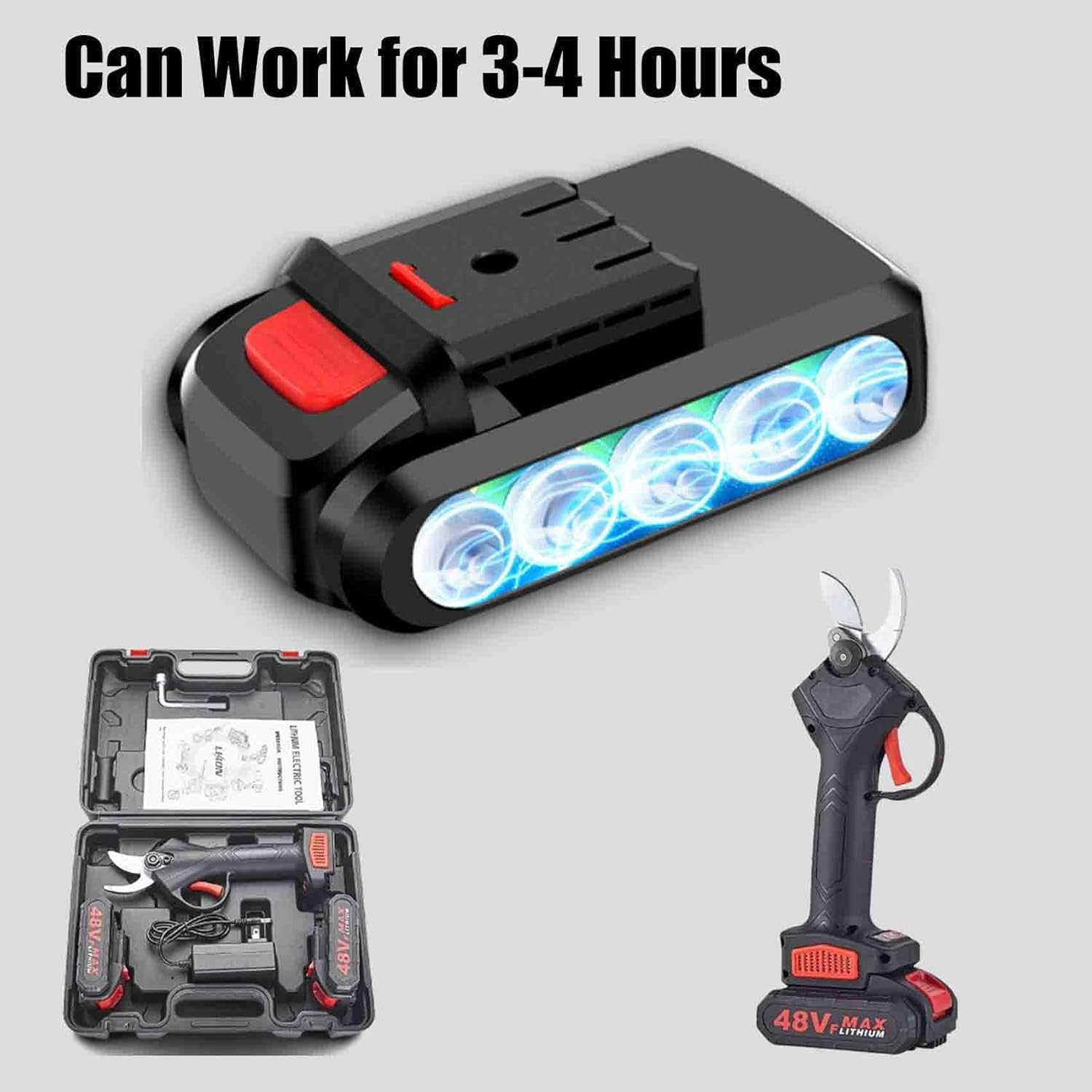 Tacsaw Power Shears,2025 Upgraded Electric Pruning Shears for Gardening,1.2" Cutting Diameter Cordless Pruner for Gardening, through Every Cut with Ease,For Trees,Shrubs & Landscaping (1 * Battery) image number 1