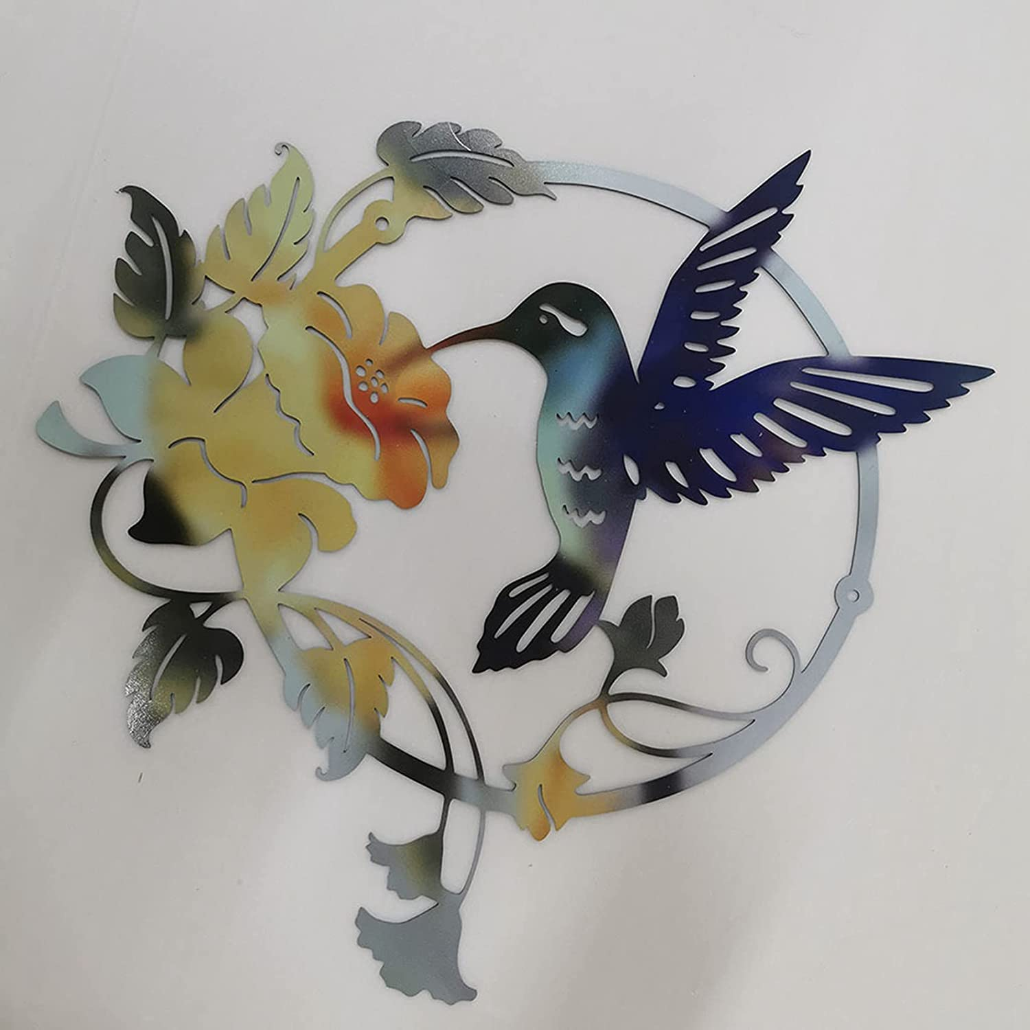 Bopfimer Iron Art Bird Wall Decor Garden Fence Lawn Hotel Wall Sculpture Ornaments Vintage Ornament for Indoor Outdoor Home A image number 6